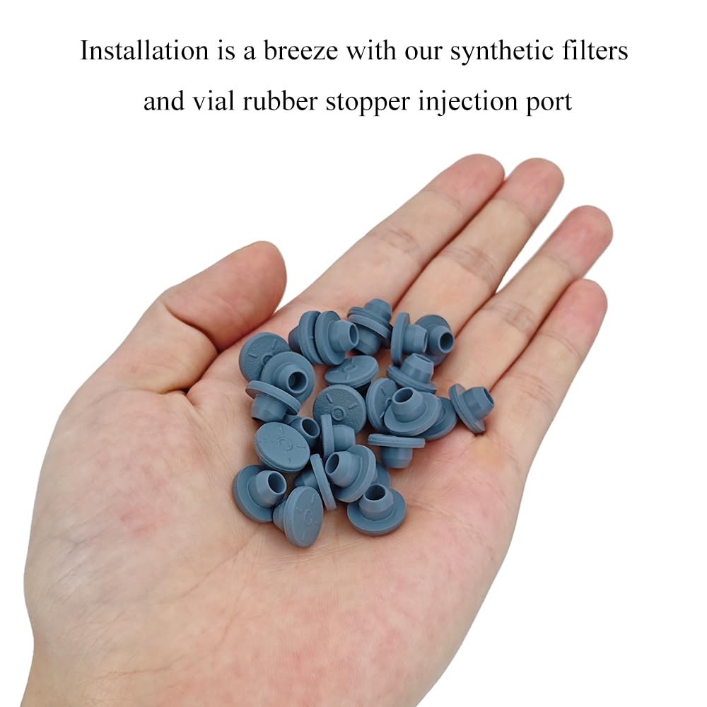 50 Pieces Mushroom Self Healing Injection Ports Vial Rubber Stoppers Injectio…