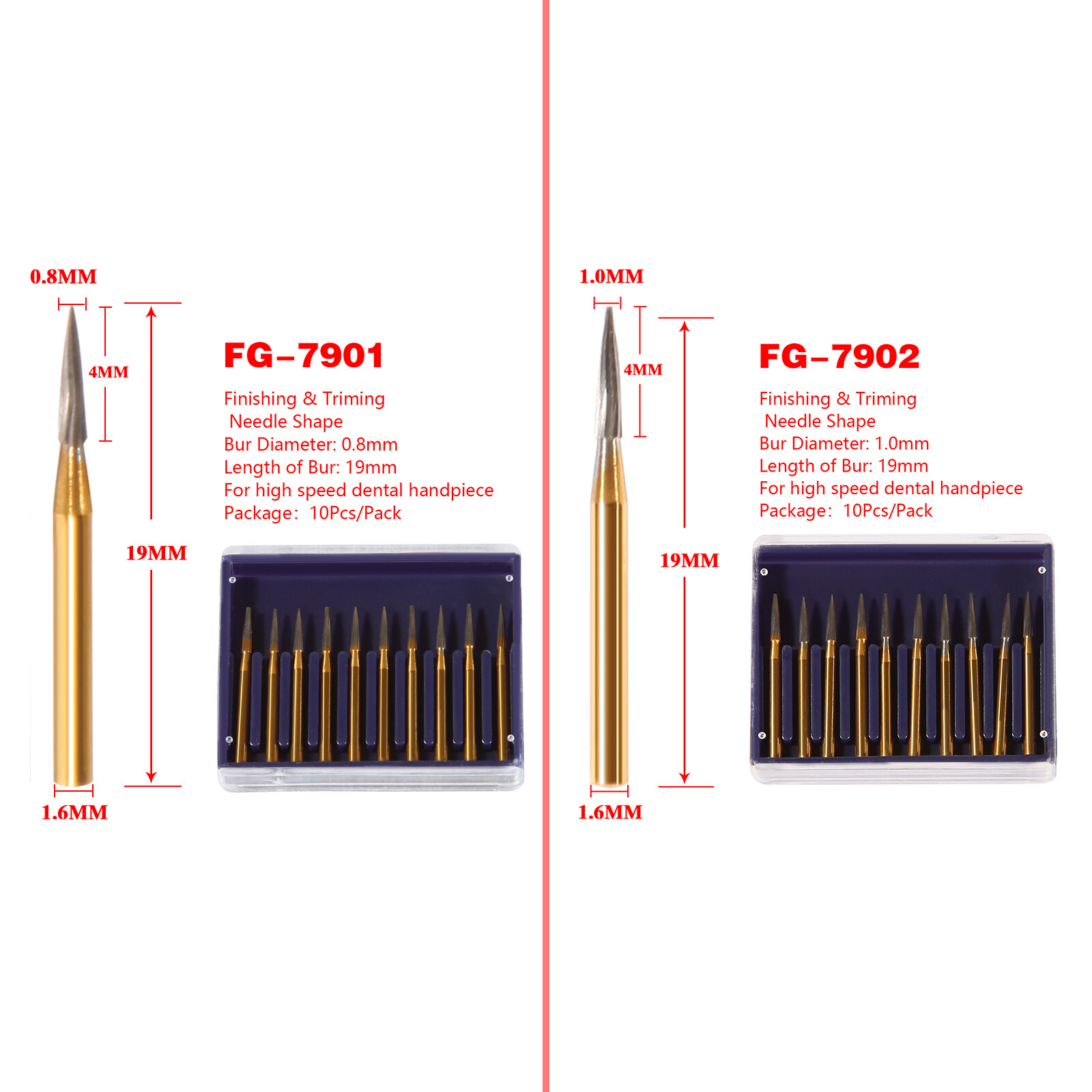 Dental Carbide Trimming & Finishing Burs FG7404/7406/7408/7901/7902/7903