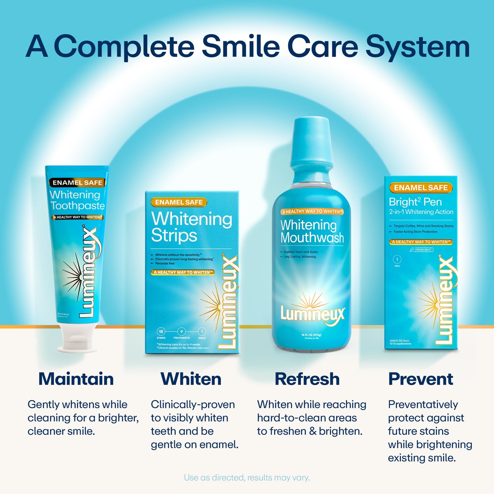 4.94 Fl Oz (Pack of 4), Lumineux Teeth Whitening Kit Peroxide Free Enamel…