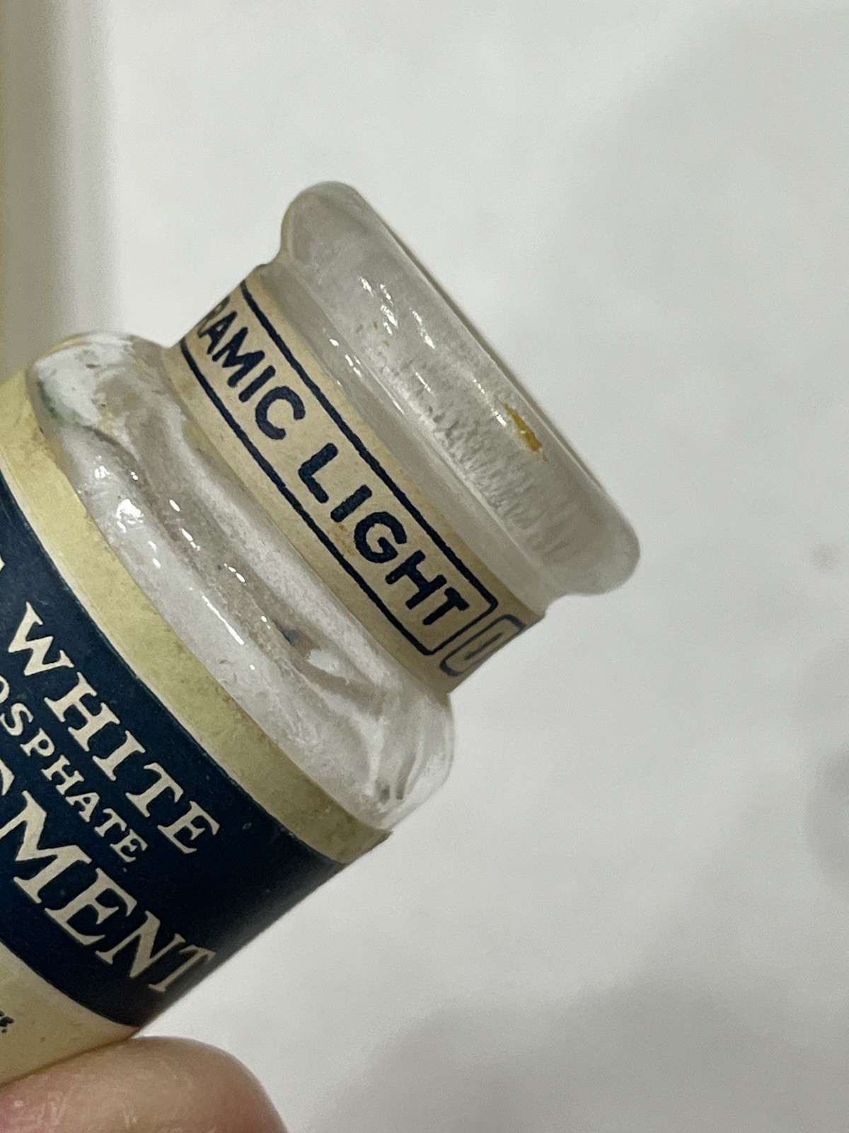 S.S. White “Zinc Cement Ceramic Light” Dental Glass Stopper Bottle