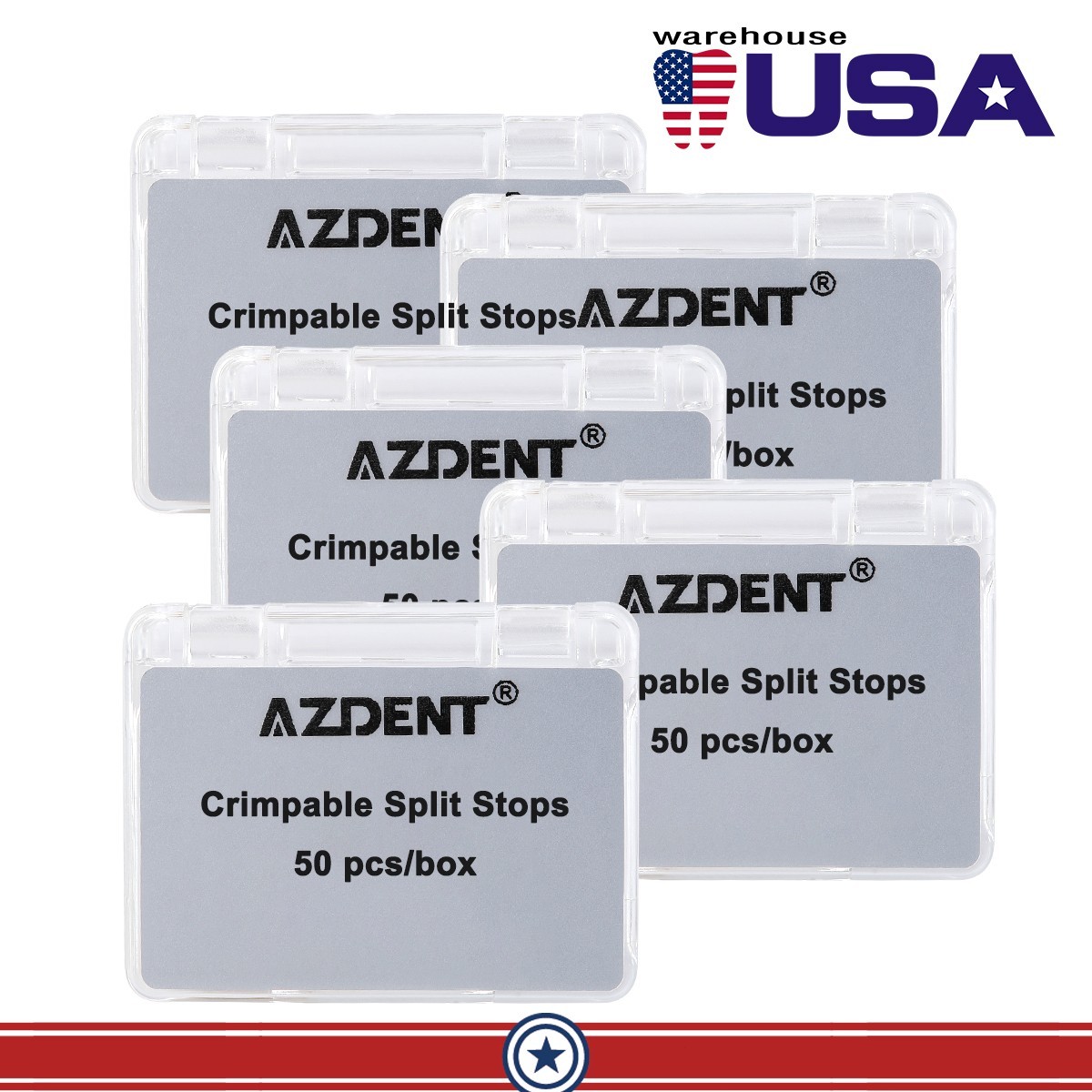 AZDENT 50pcs/Box Dental Orthodontic Universal Crimpable Mini Stops Stainless