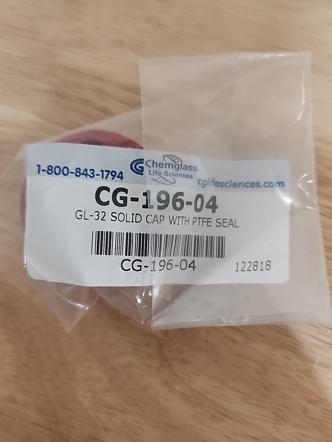 Set Of 4 Chemglass CG-196-04 GL-32 Solid Cap with PFTE Seal – NEW