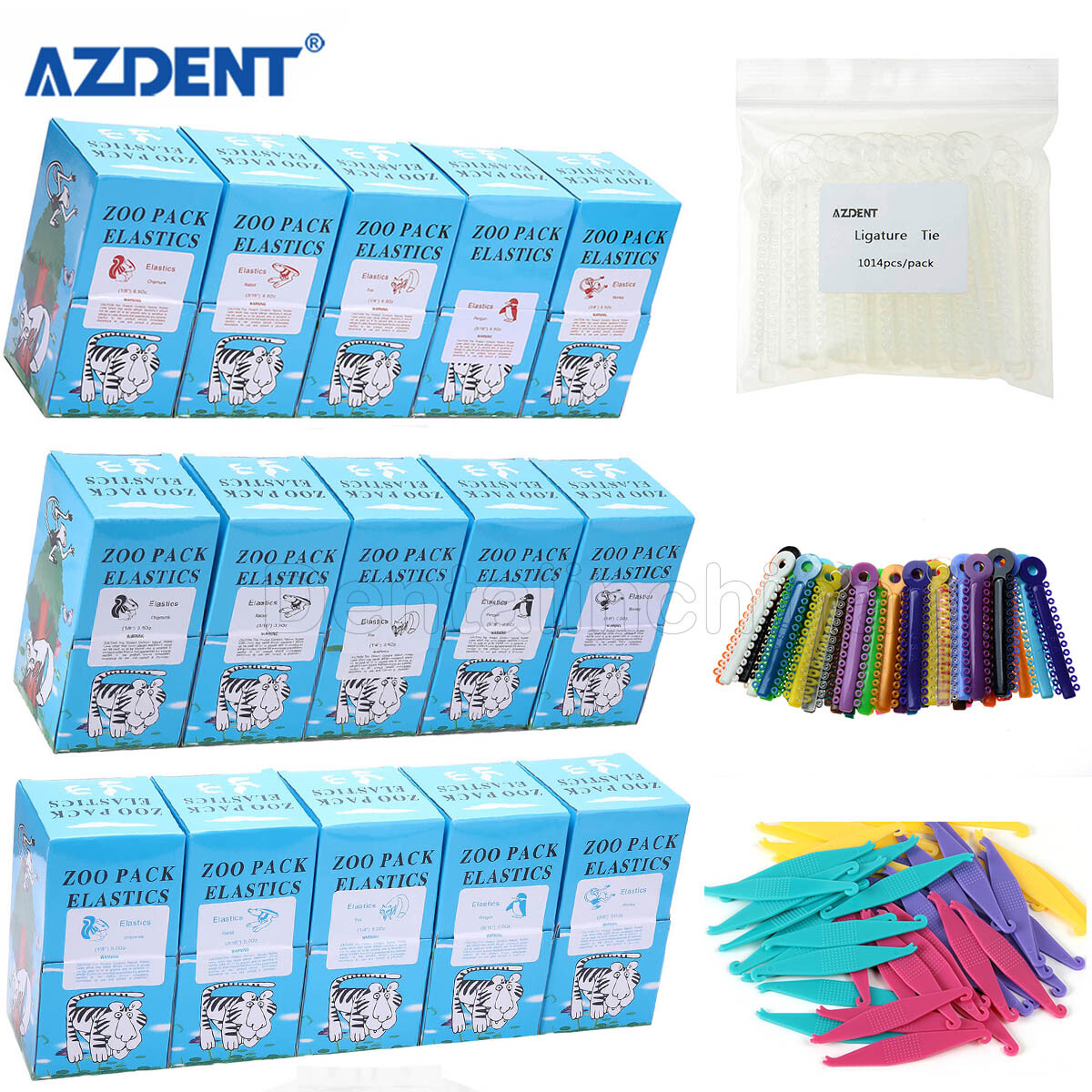 5000Pcs AZDENT Dental Orthodontic Elastics Rubber Bands Bracket Brace 3.5/4.5 OZ
