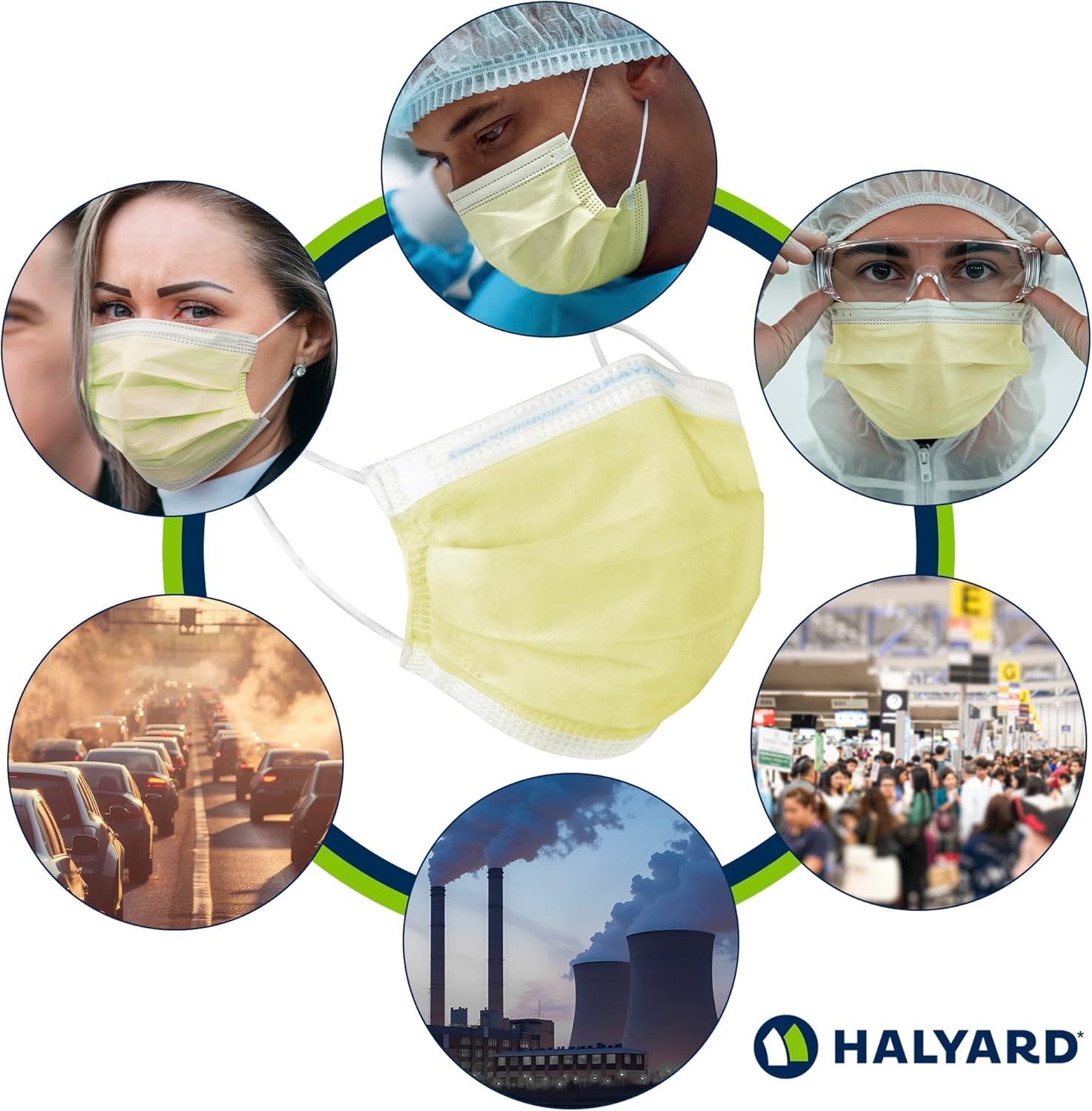 FLUIDSHIELD Level 1 Disposable Procedure Mask, With SO SOFT Lining, Yellow, B…