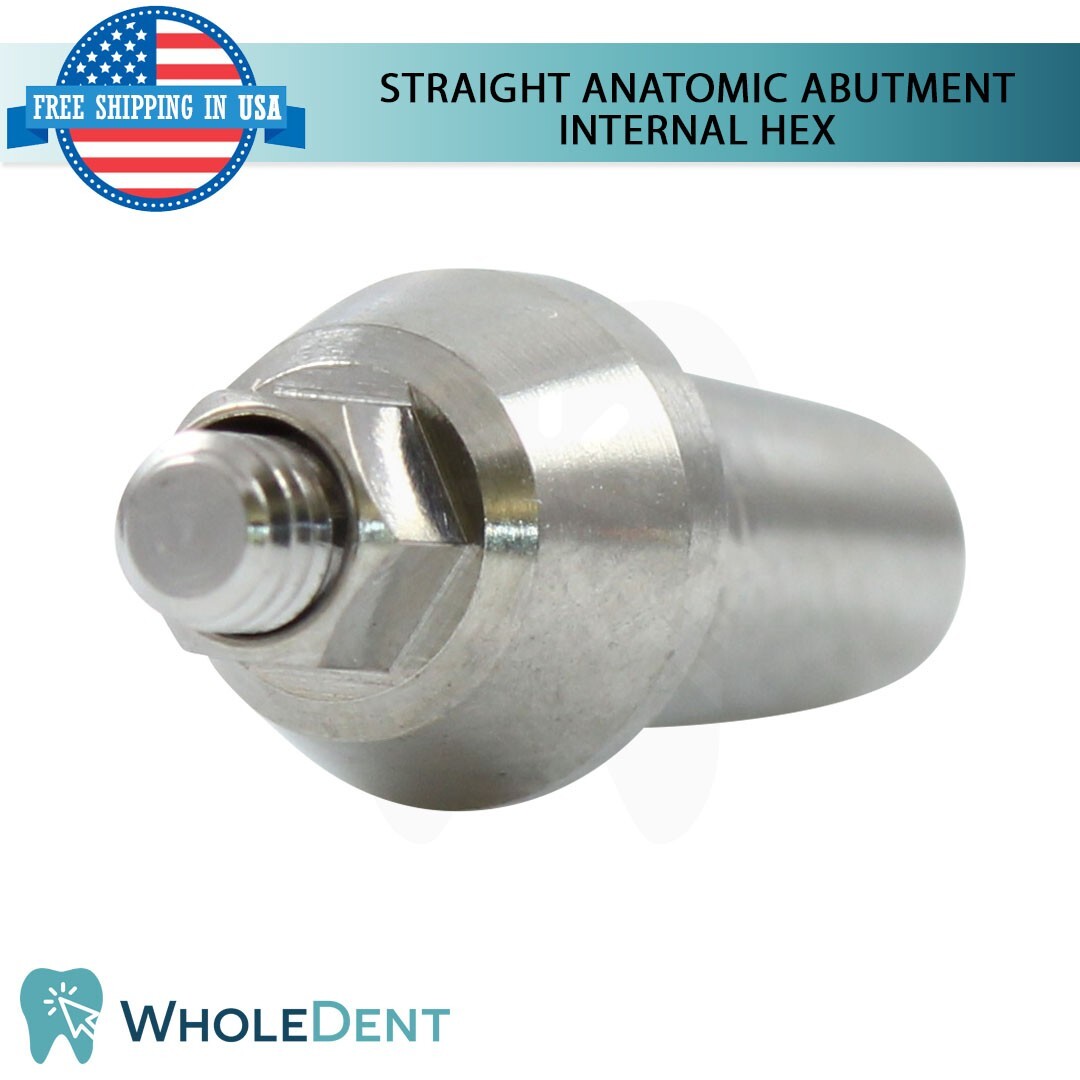 5x Straight Anatomic Abutment Int Hex 2.42mm Dental Instrument Ø5.2mm