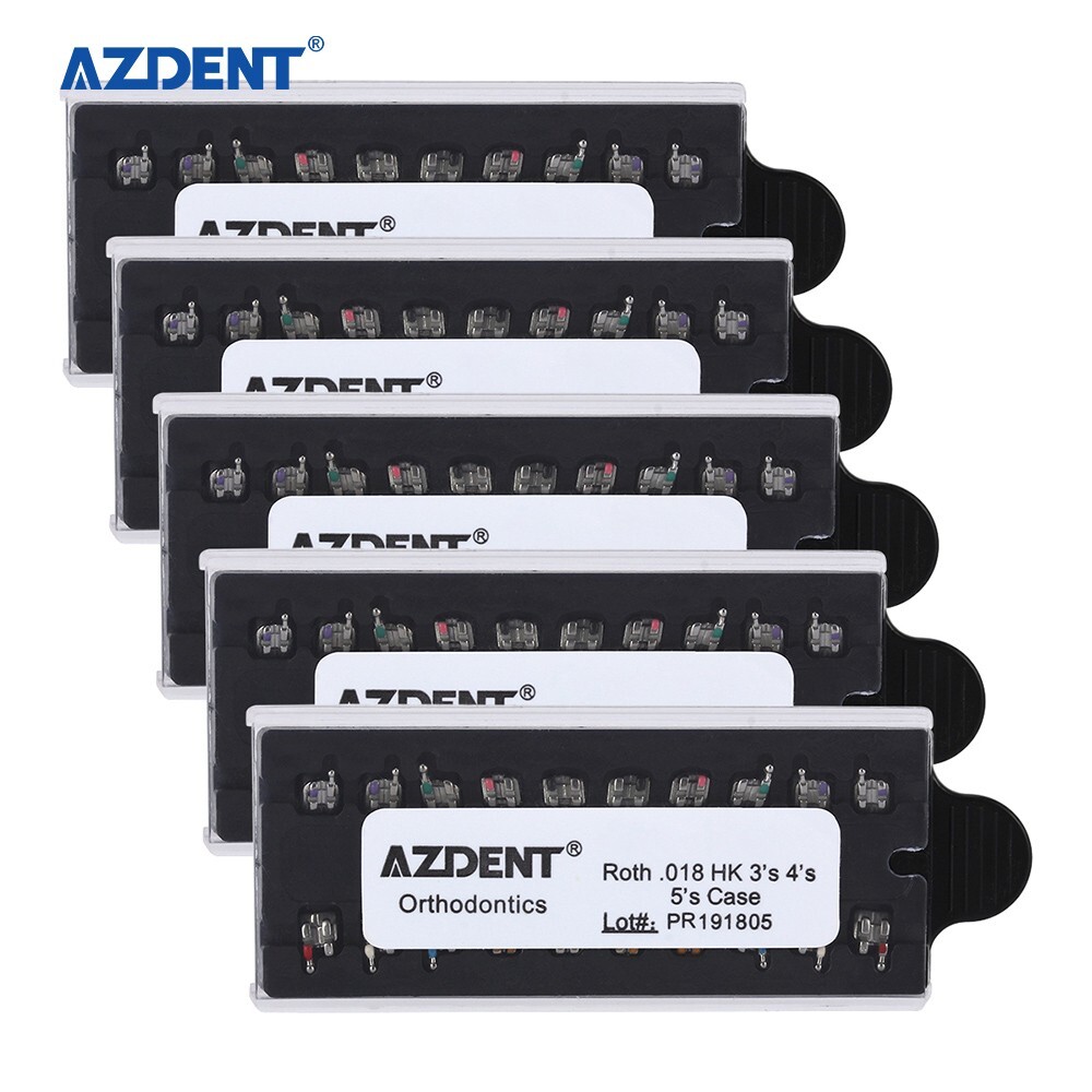 AZDENT Dental Orthodontic MIM Monoblock Bracket Braces Mini Roth 018 Hooks 3-4-5