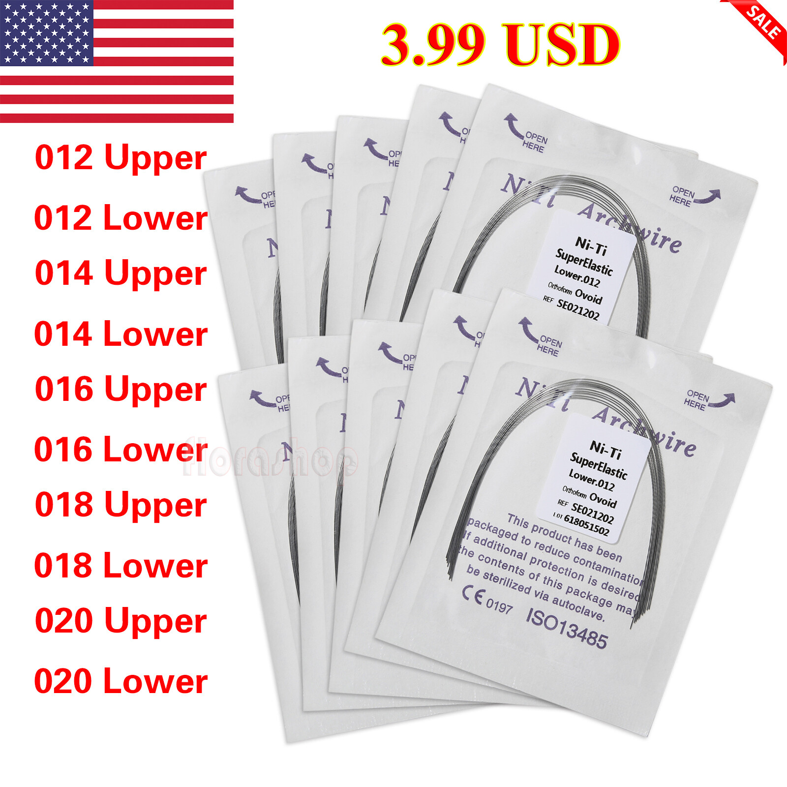 Dental Orthos Super Elastic Niti Arch Wire Round Ovoid Form Archwire All size US
