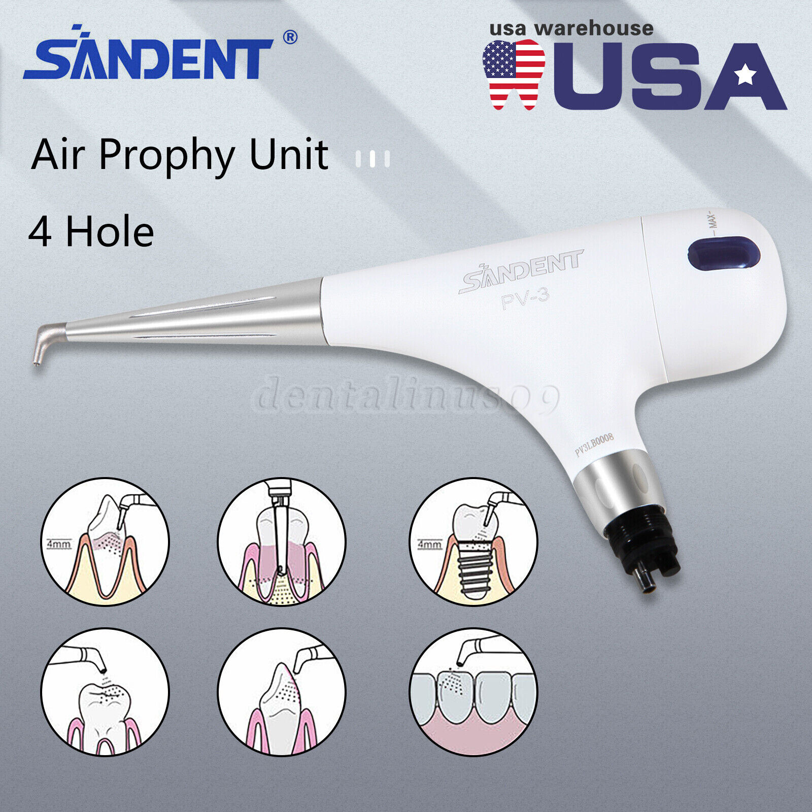 USA Dental Air Flow Teeth Polishing Polisher Handpiece Hygiene Prophy Jet 4 Hole