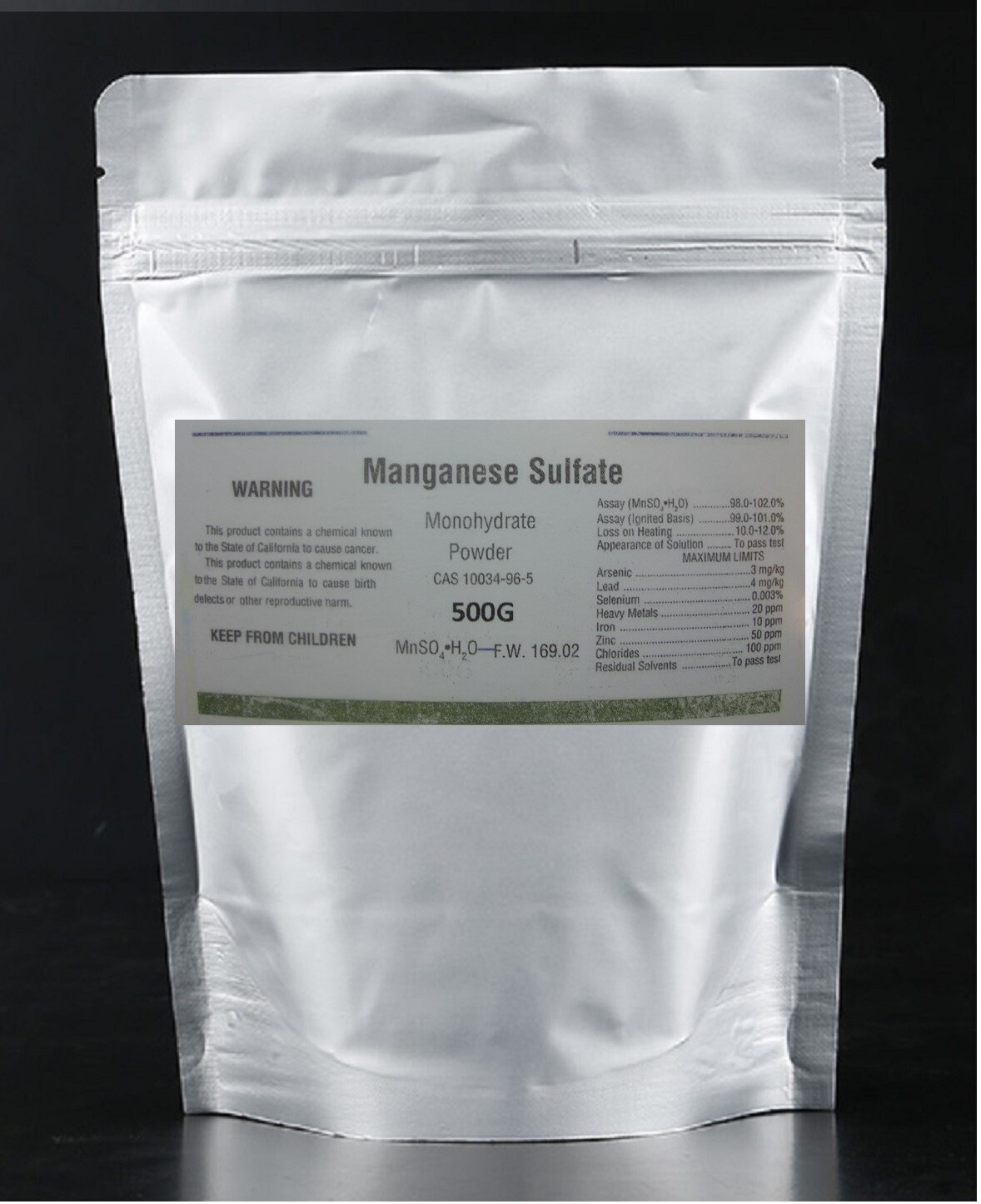 500G Manganese Sulfate Monohydrate 98.0–102.0%