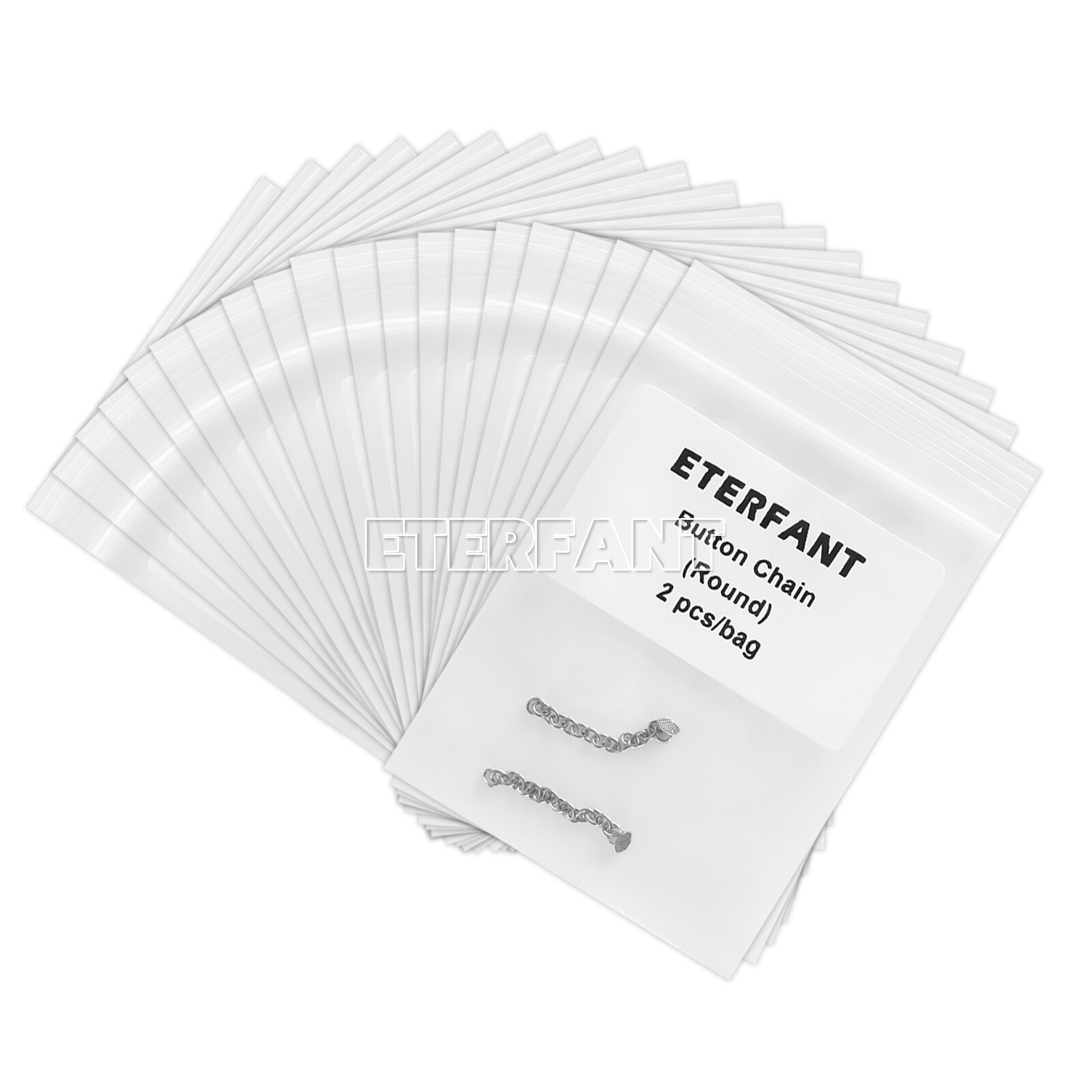 ETERFANT Dental Ortho Lingual Button Traiction Chains Round Plated Silver/Gold