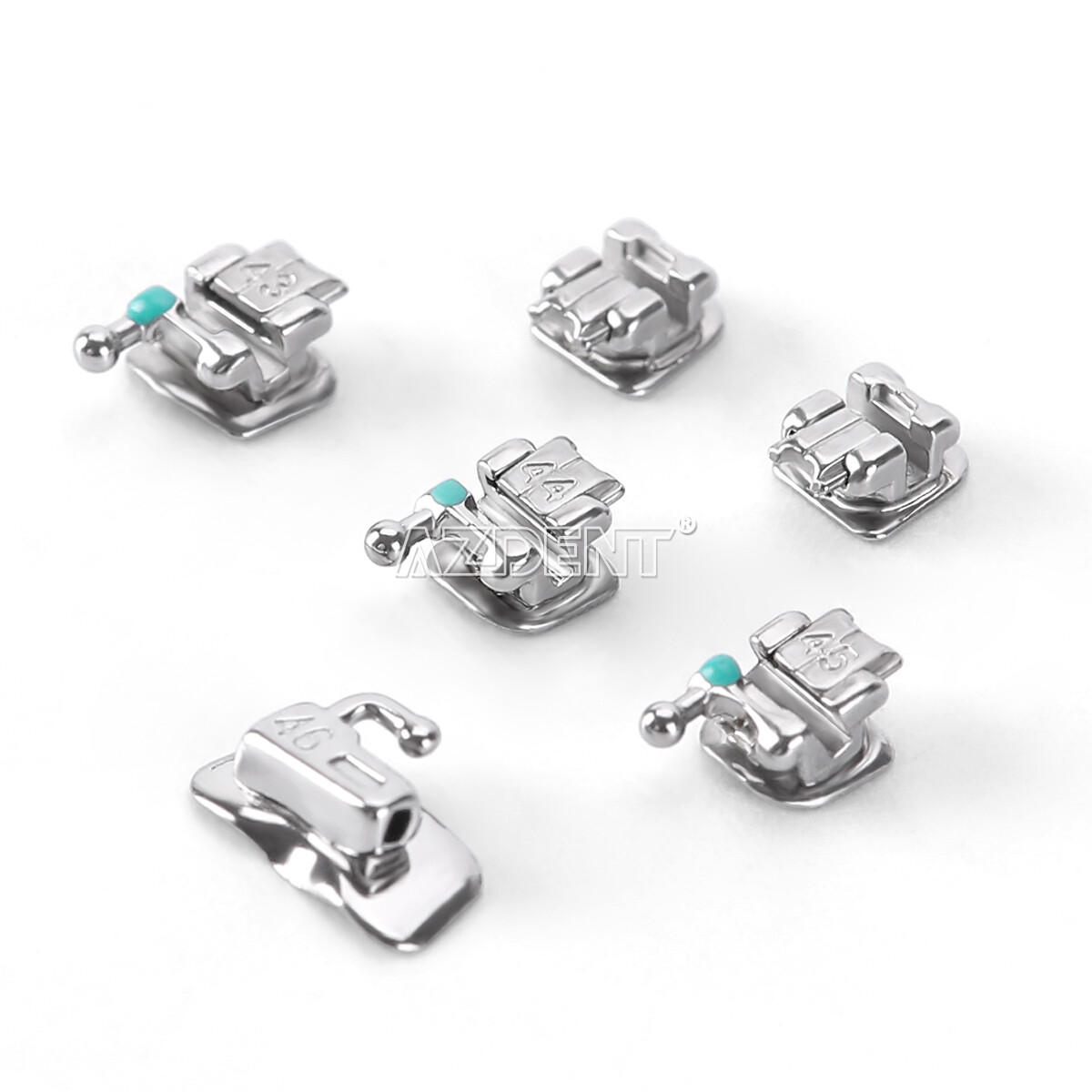 AZDENT Dental Metal Self-Ligating Brackets Braces Mini Roth.022 345 Hooks USA