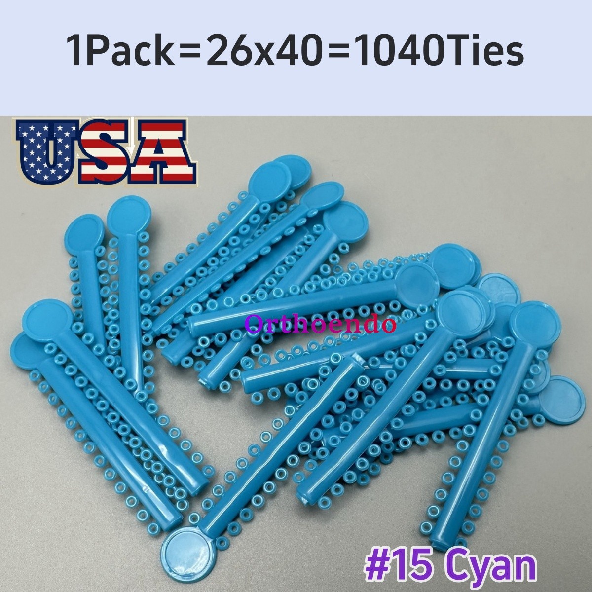 Dental Orthodontic Elastic Ligature Ties Rubber Bands Single Colors 6 Color USA