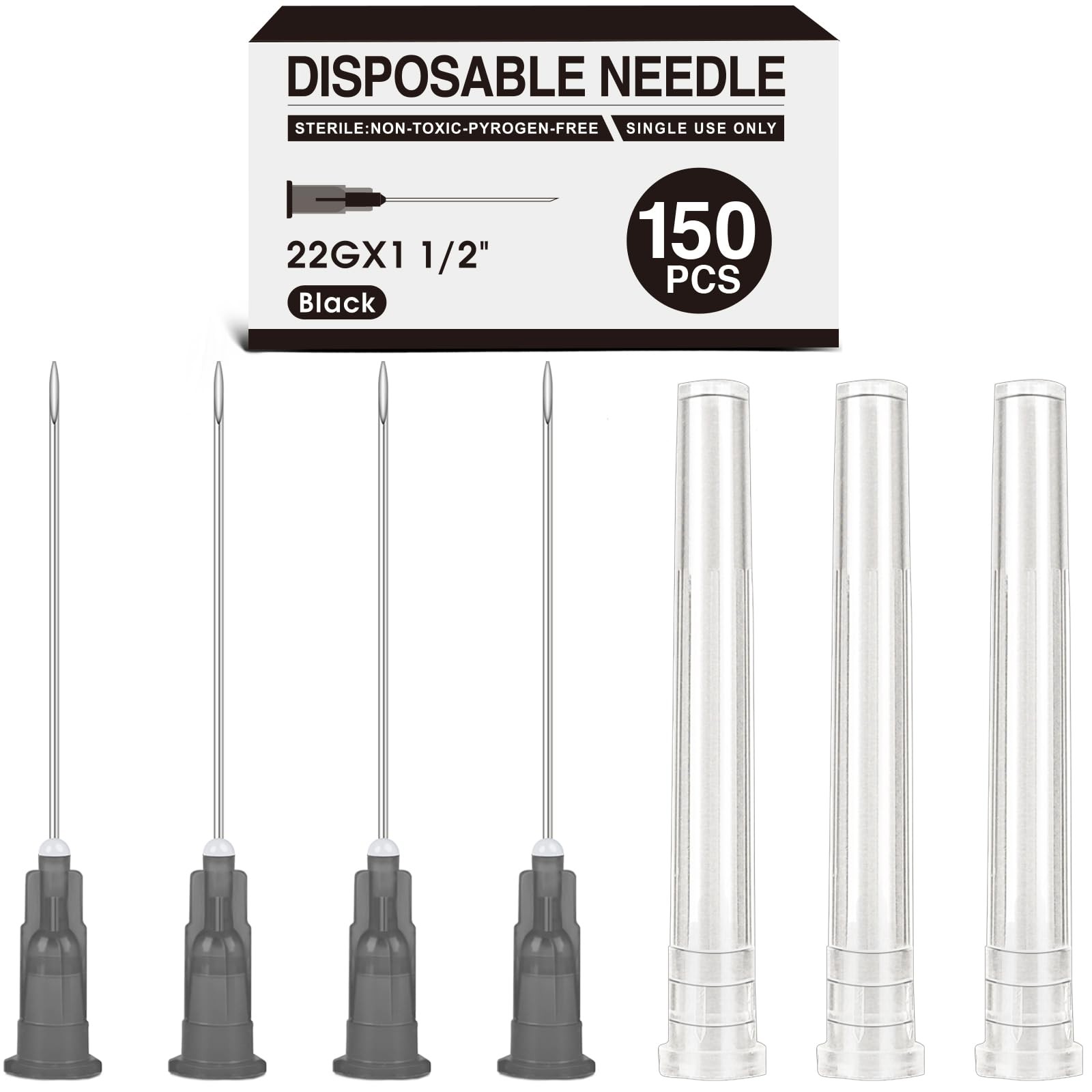 150 Pack 22 Ga 1.5 Inch Luer Lock, Lab Accessories, Industrial Dispensing