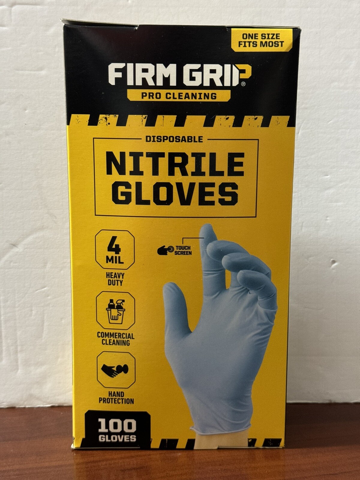 FIRM GRIP Pro Cleaning Disposable HEAVY DUTY Nitrile Gloves 100-Count
