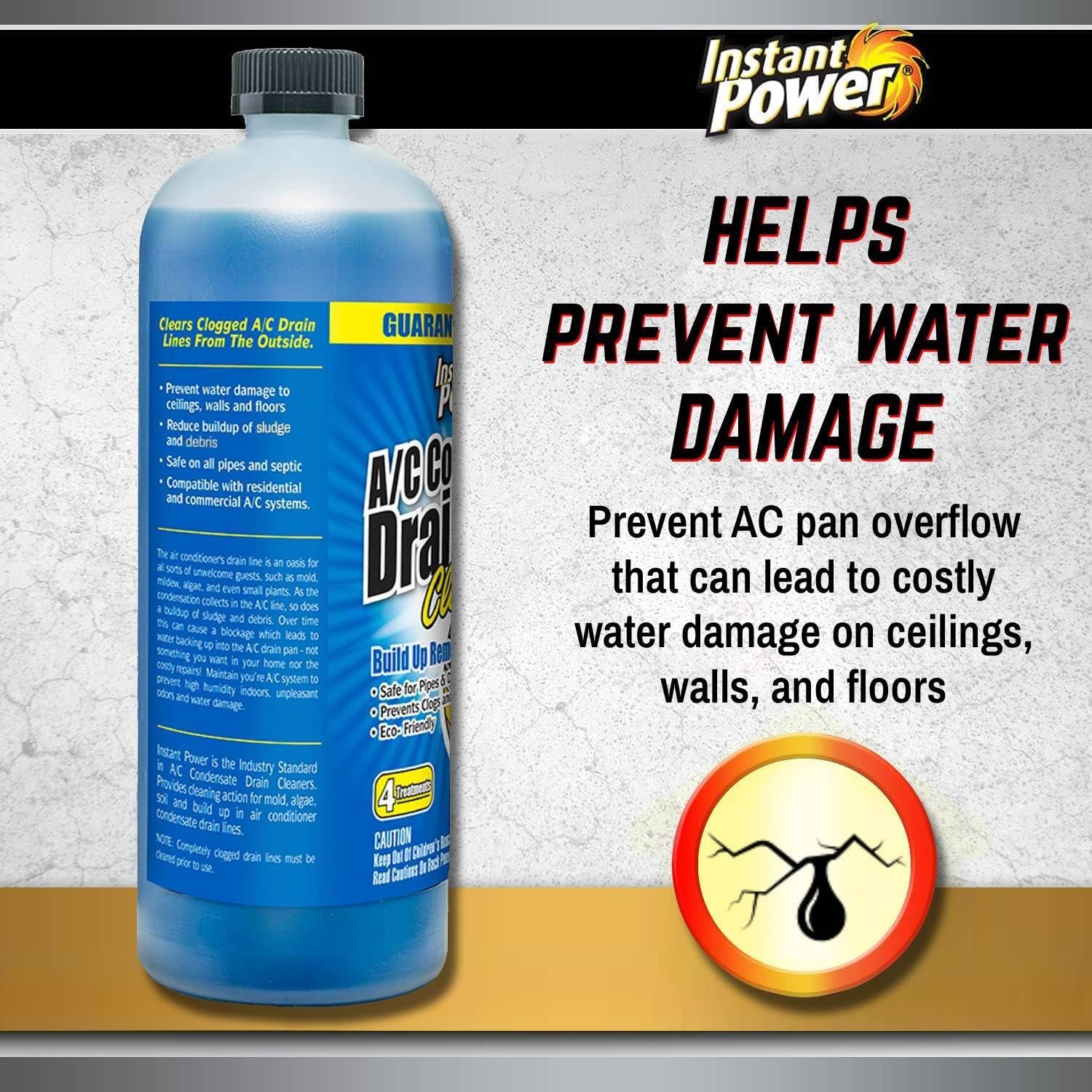 Instant Power A/C Condensate Drain Line Cleaner – AC & HVAC 1 liter, blue