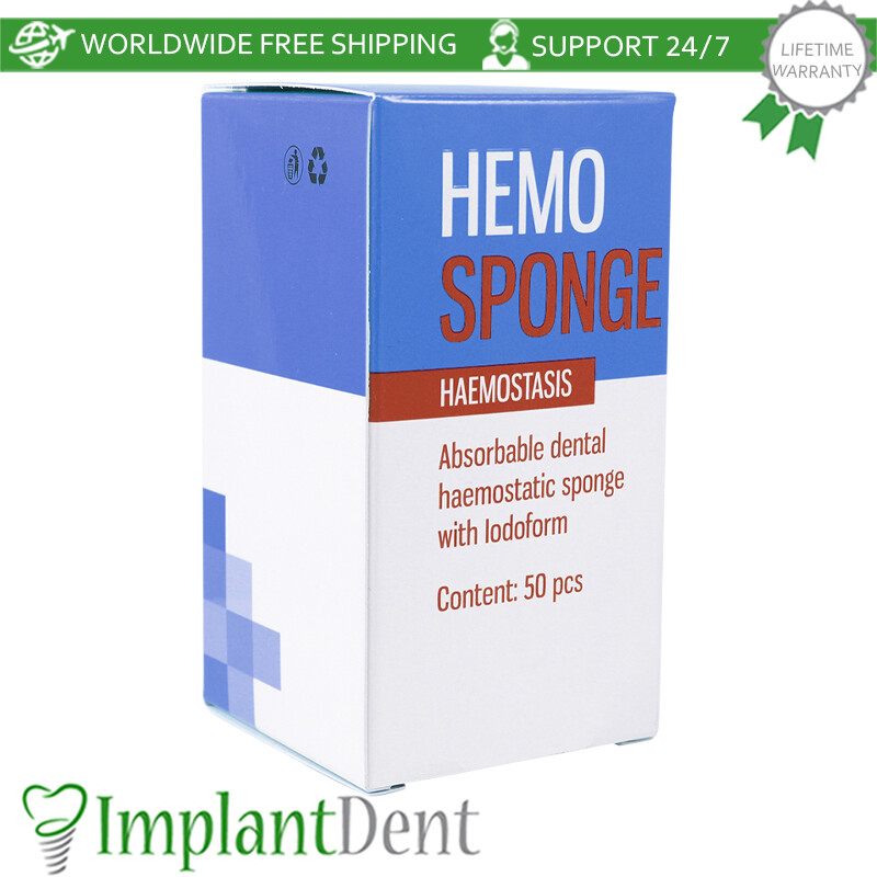 50 Pcs Absorbable Dental Haemostatic Sponge Gelfoam With Iodoform, Dental