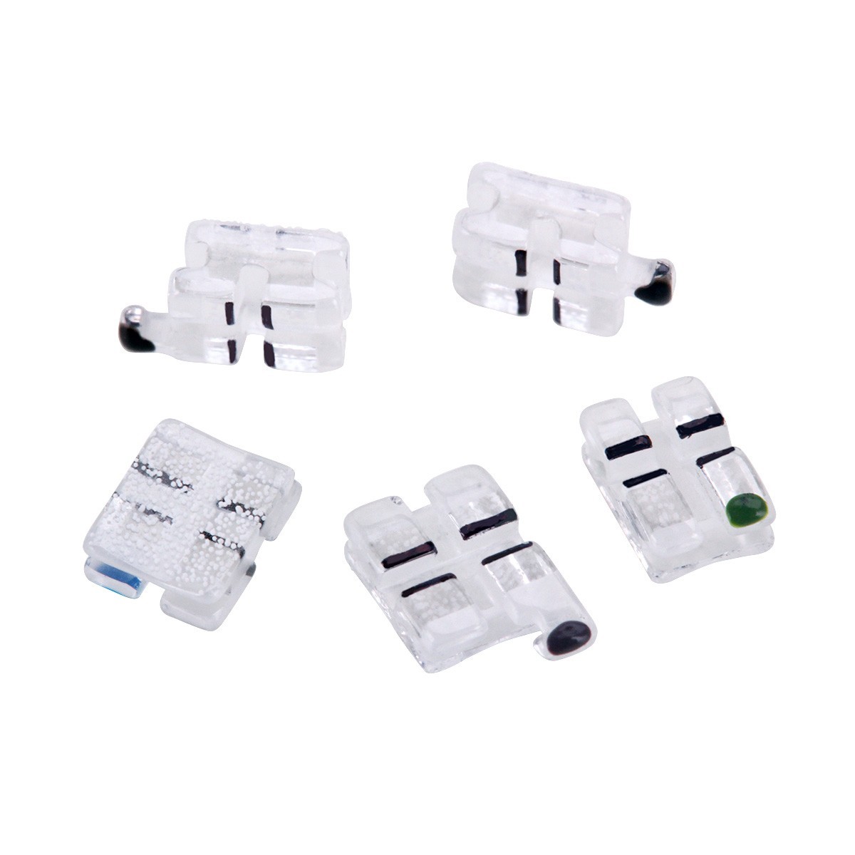 Dental Ortho Monocrystalline Sapphire Ceramic Brackets Roth/MBT .022 hooks 345