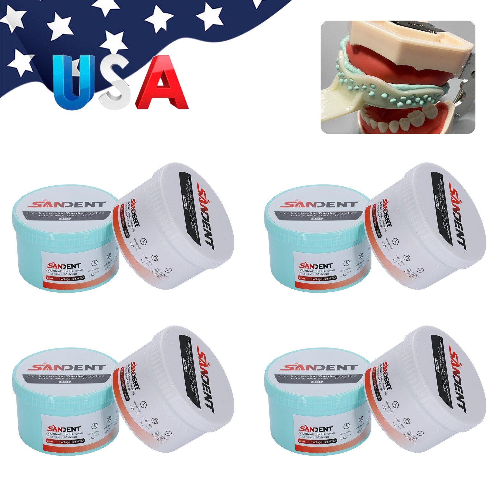 1-10 Sets Dental Putty Fast Set PVS VPS Impression Material 2 x 400 ml PR
