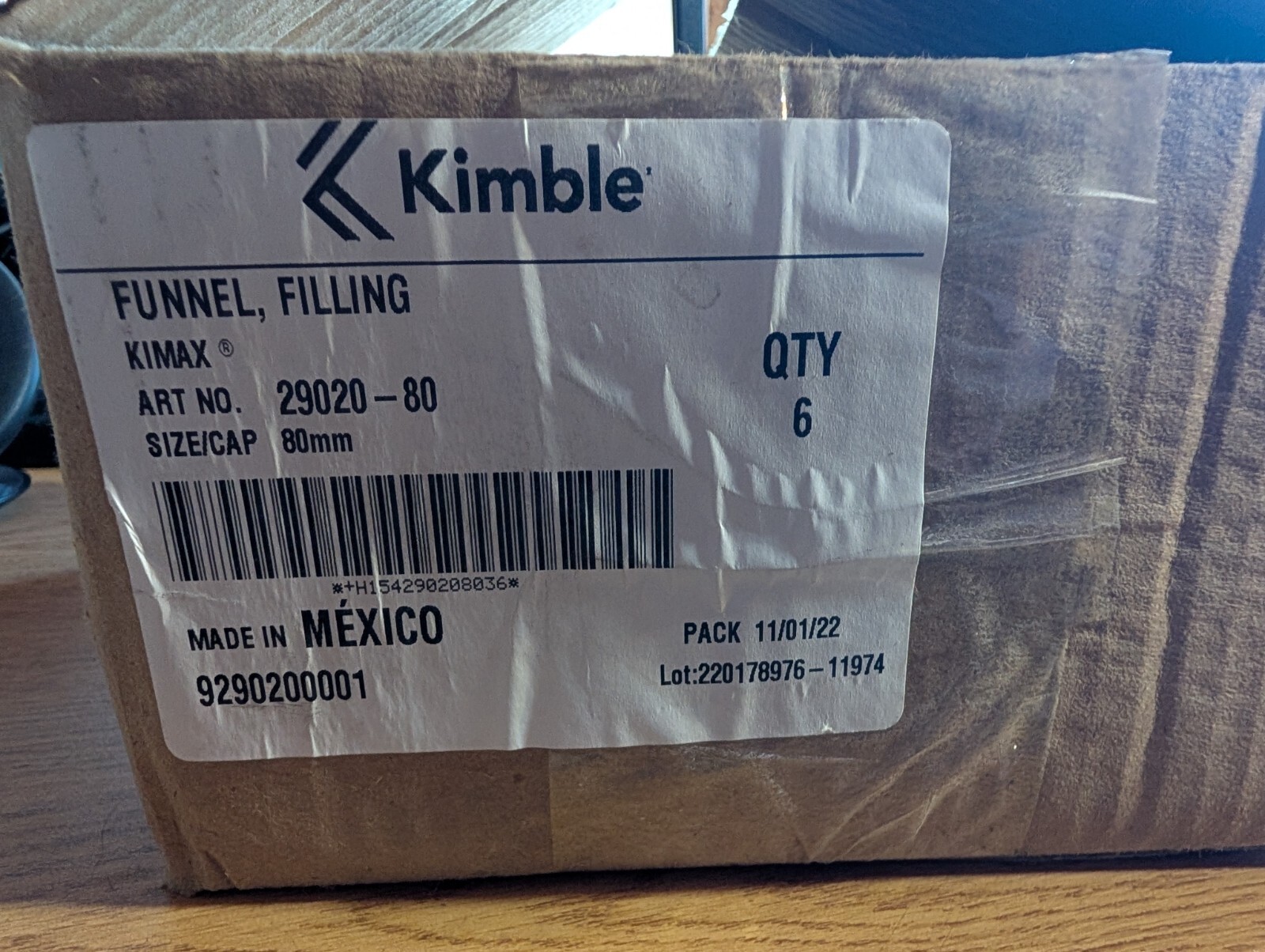 Kimble 29020-80 KIMAX 80mm Glass Powder Funnel Filling Funnel with 35mm Stem