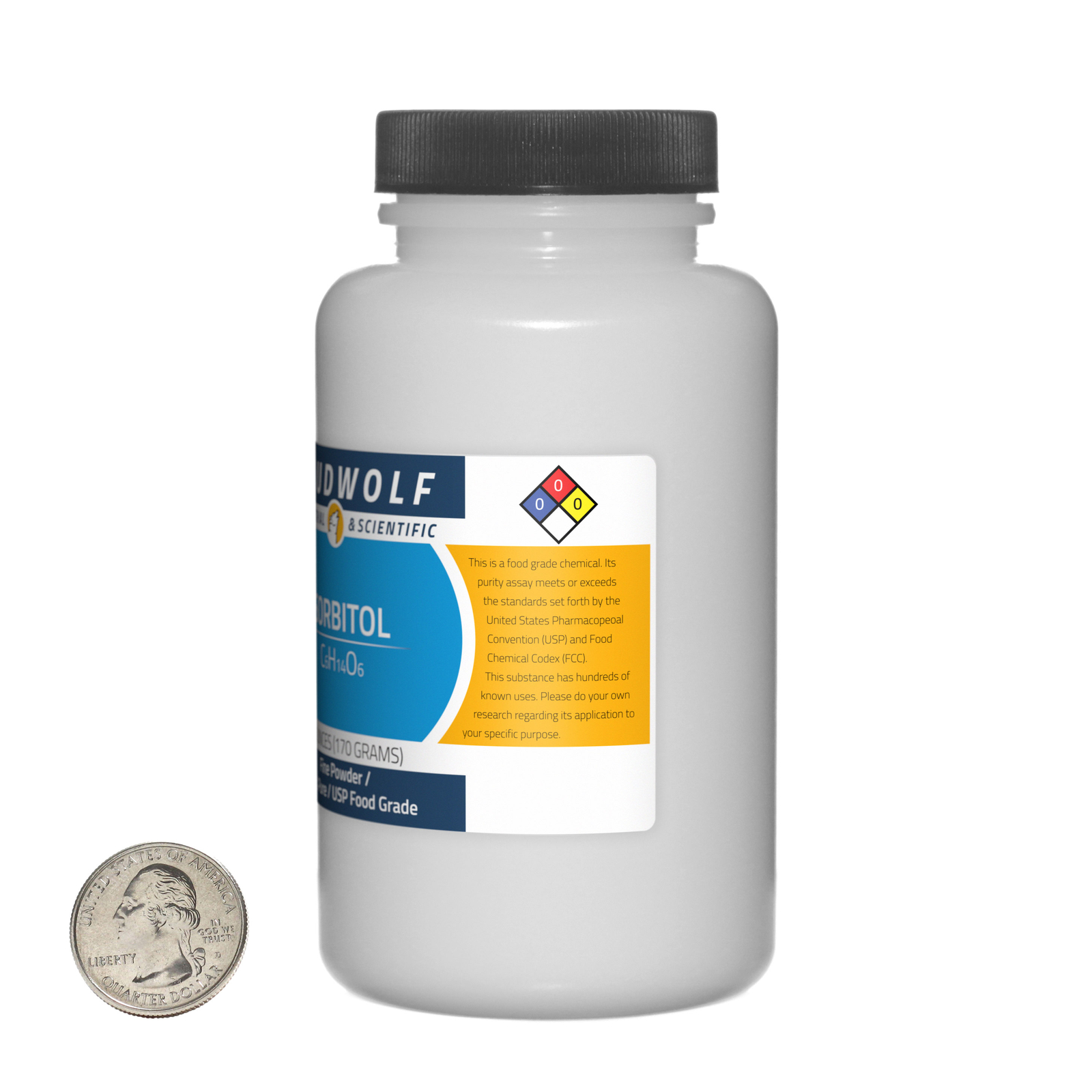 Sorbitol / 1.1 Pounds / 3 Bottles / 99+% Pure USP Food Grade / Fine Powder / USA
