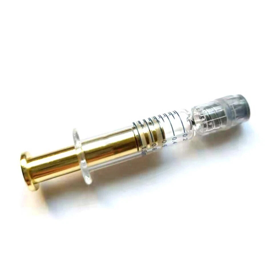 20x 1ml Disposable Borosilicate Glass Syringes With Luer Lock -Silver/Gold/Clear