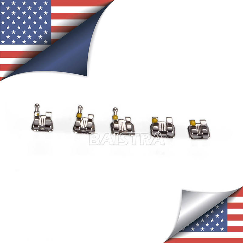 10 Packs AZDENT Dental Ortho Brackets Braces Metal Mini MBT/Roth.022 Hooks 345