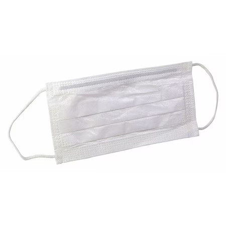 Kimtech 62465 Cleanroom Mask, 3-Ply, Dual, Non-Adjustable Strap, None, White,
