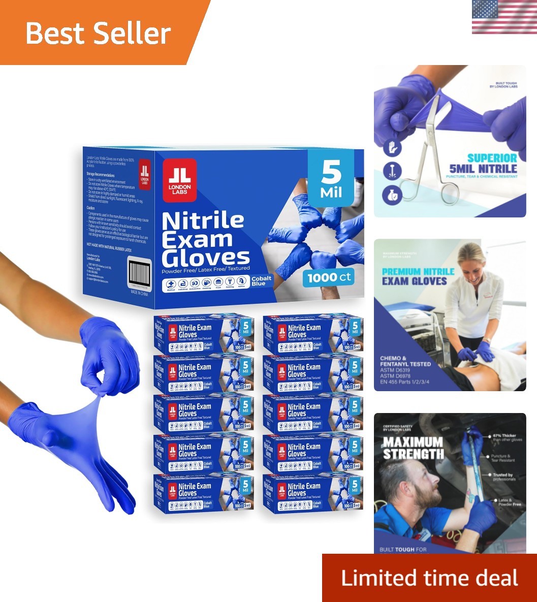 Cobalt Blue 5 Mil Nitrile Exam Gloves Disposable Latex Free | Medical Rubber …
