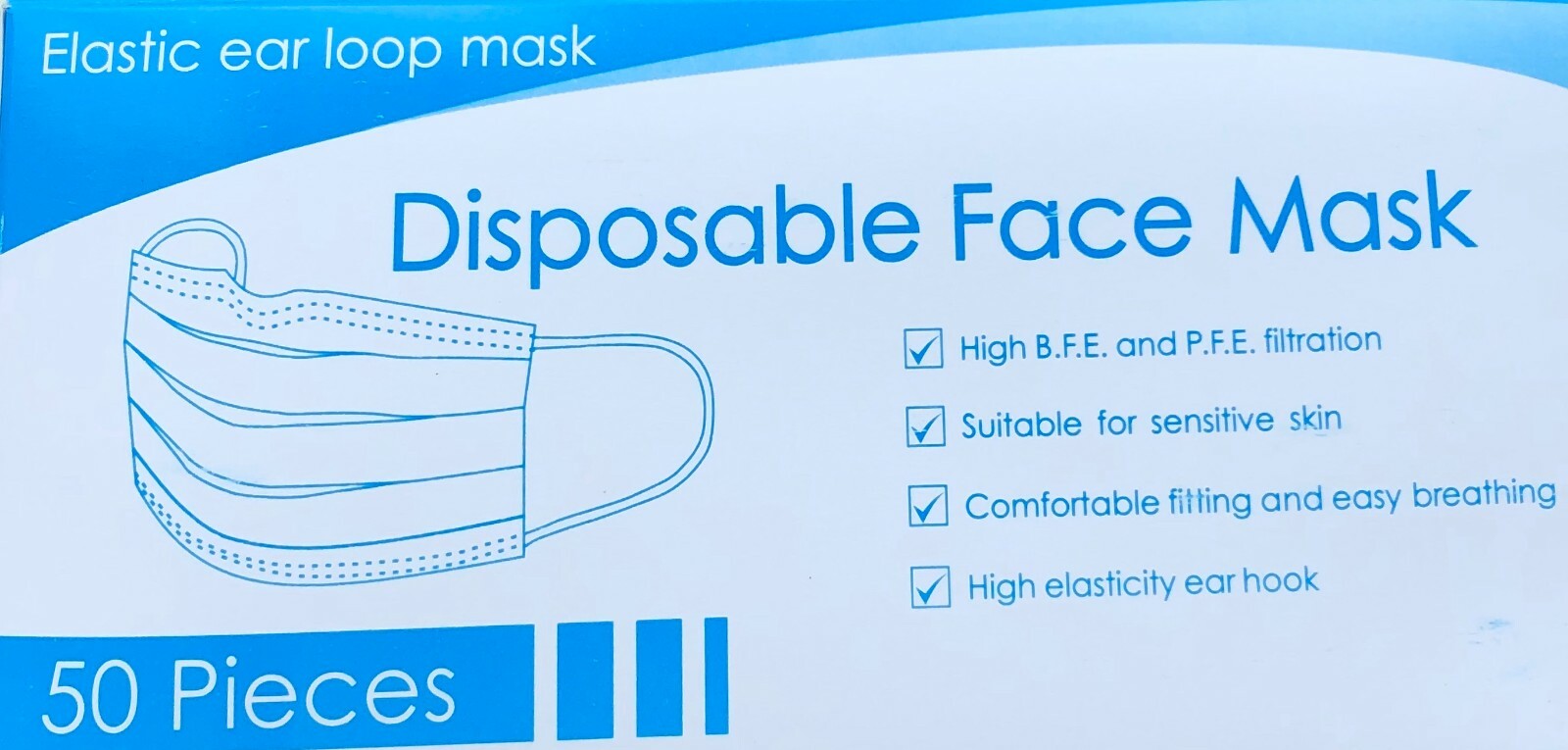 Disposable Face Masks 50 Pieces 3 Layer High Quality US Seller by Medicos Club