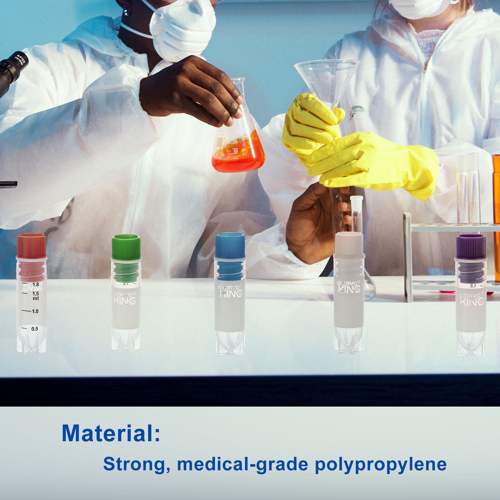 Cryogenic Vials-2.0ml tubes Internal Thread Non-Barcoded 25/Bag, 500/PK, 1000/CS