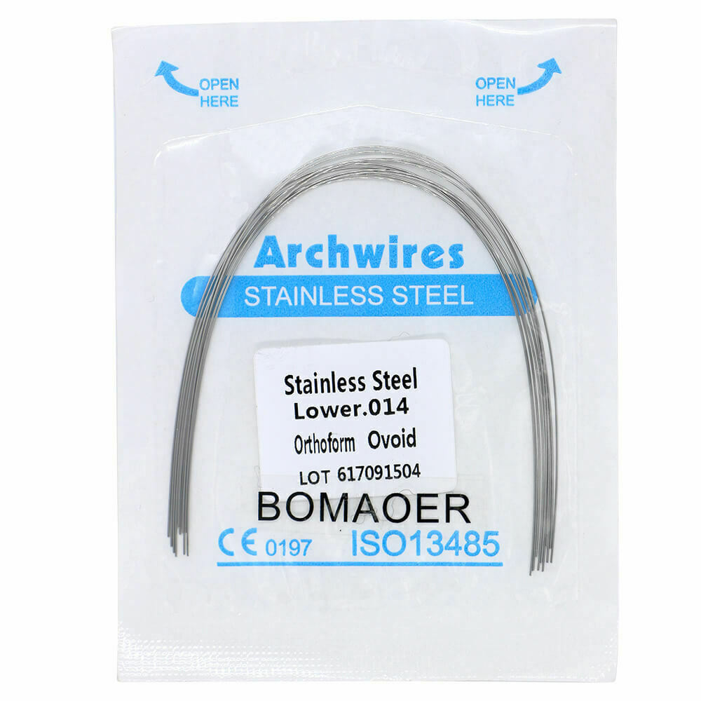 5-200packs Dental Orth Stainless Steel 10pcs/bagRound Arch Wire 014 Lower