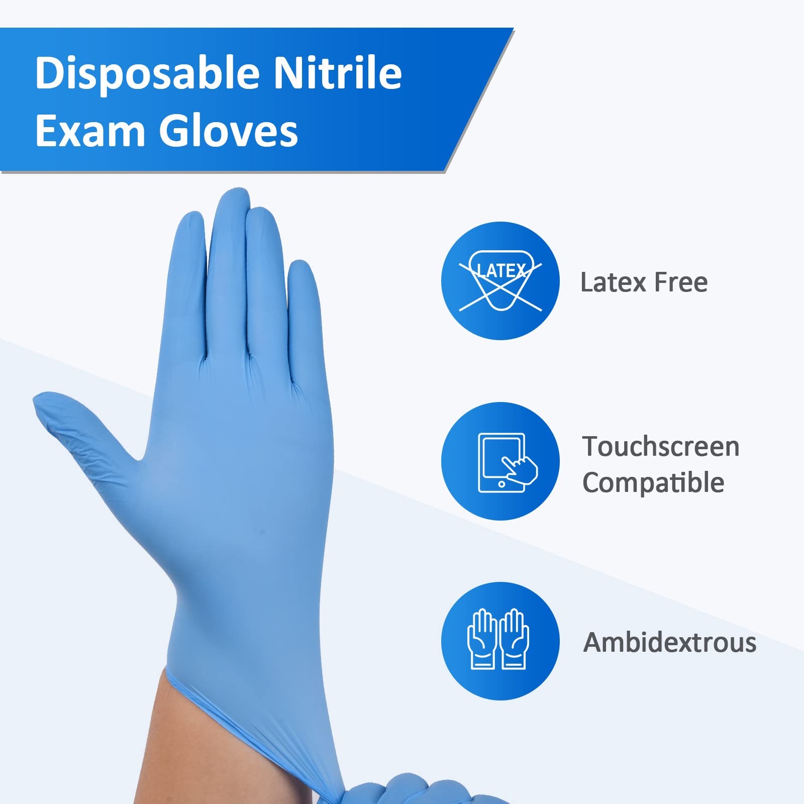 Schneider Nitrile Exam Gloves, 4 Mil, Blue, Small 100-ct Box, Gloves Disposa…