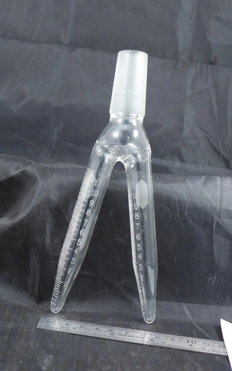 Distillation collection tube, dual 12ml tubes, 24/40 ST inner/male