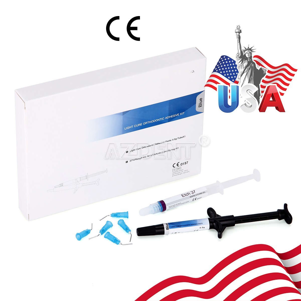 Dental Light Cure Orthodontic Adhesive Kit Blue Open bite and ortho band bonding
