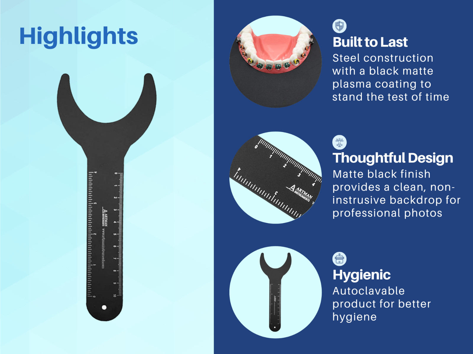 Photographic Black Contraster C4C Autoclavable Dental Orthodontic ARTMAN