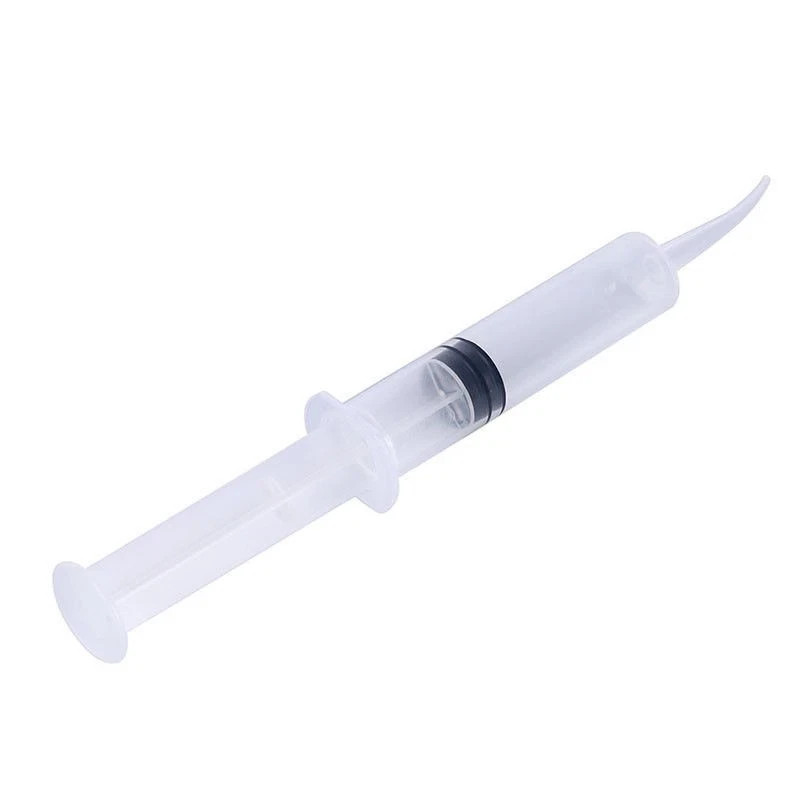 Dental Lab Disposable Plastic Curved Irrigation Syringes Measurement Tips 12ml