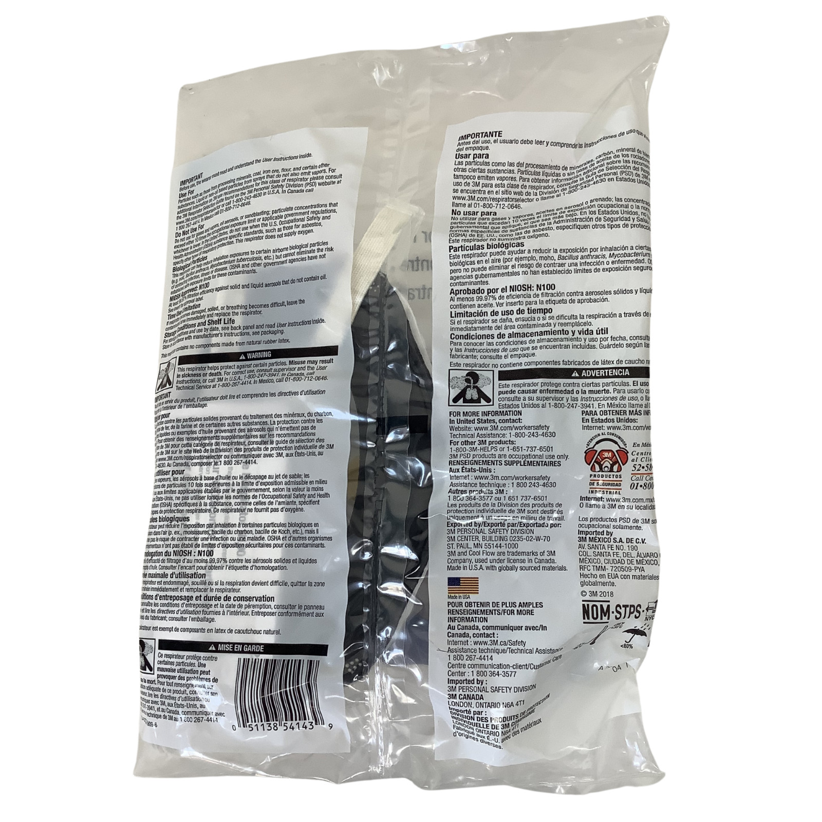 3M 8233 N100 Particulate Respirator Smoke Protection Mask w/ Exhalation Valve
