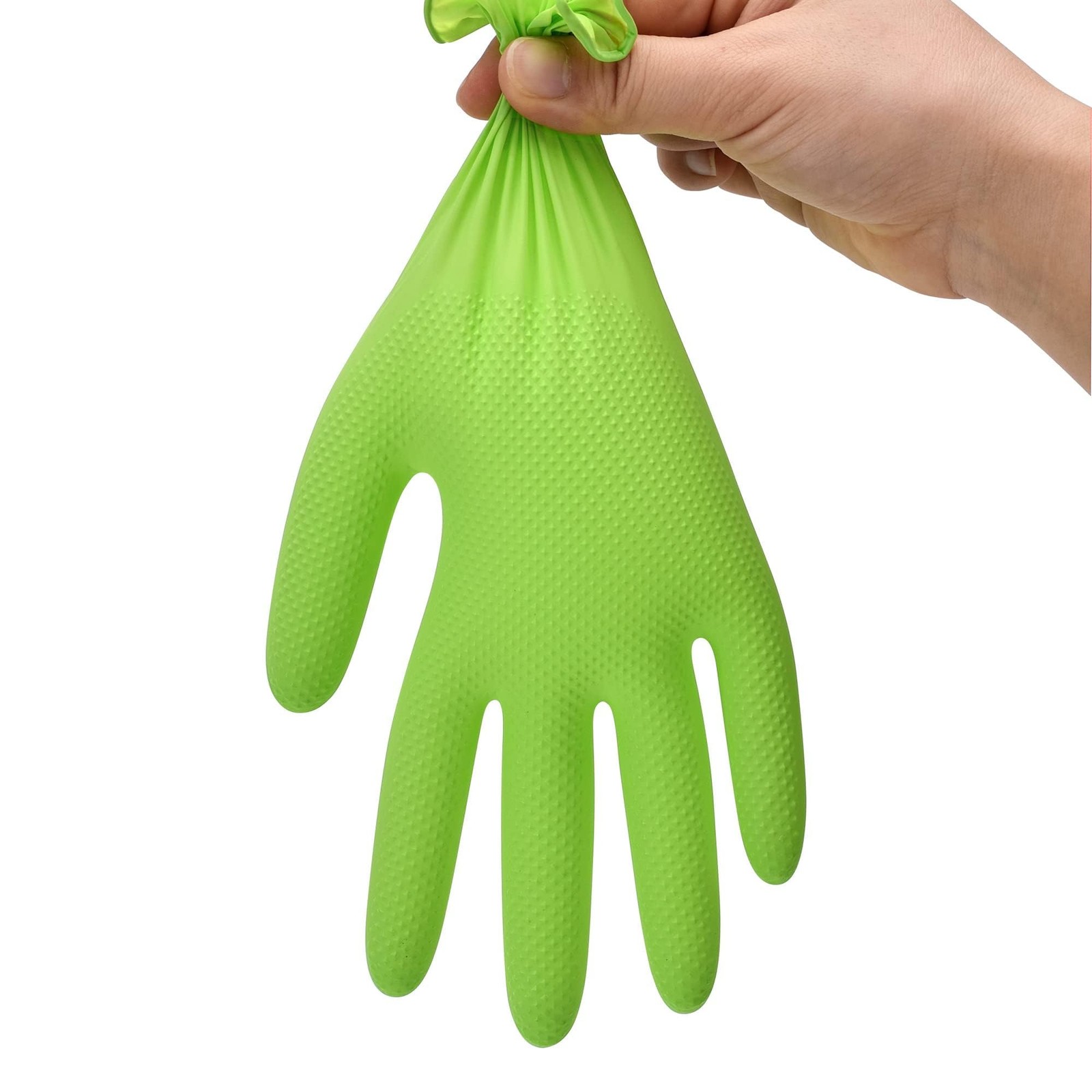TitanFlex Heavy Duty Green Industrial Nitrile Gloves, 8mil, Medium, Box of 10…