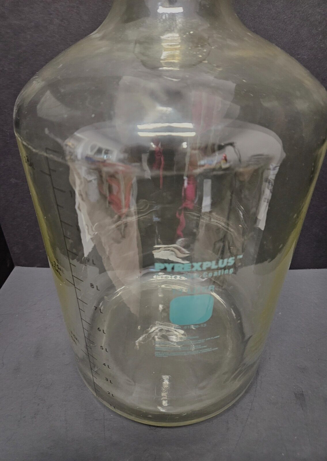 Corning Solution Bottle PyrexPlus Coated 13.25 L with Tooled Neck