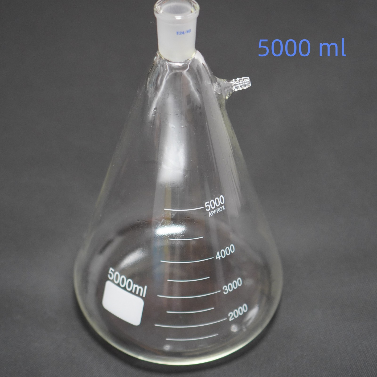 5000 ml lab glass buchner filtering flask 24/40 heavy wall Erlenmeyer flask