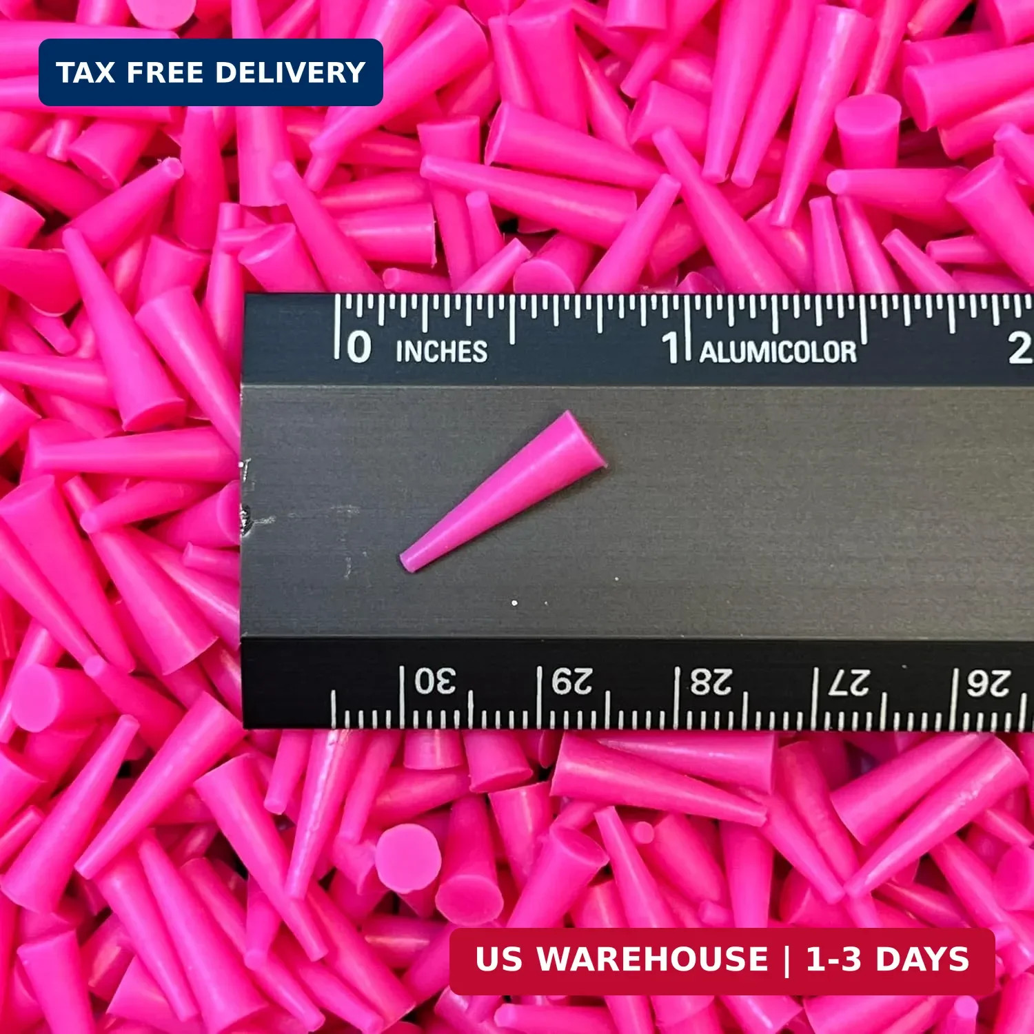 .062″ x .187″ (1/16 x 3/16) Silicone Rubber Plugs – Tapered Stoppers for Powder