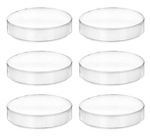 6PK Polypropylene Petri Dishes with Lids – 95mm 3.75 Dish Diameter, 100mm 4 L…