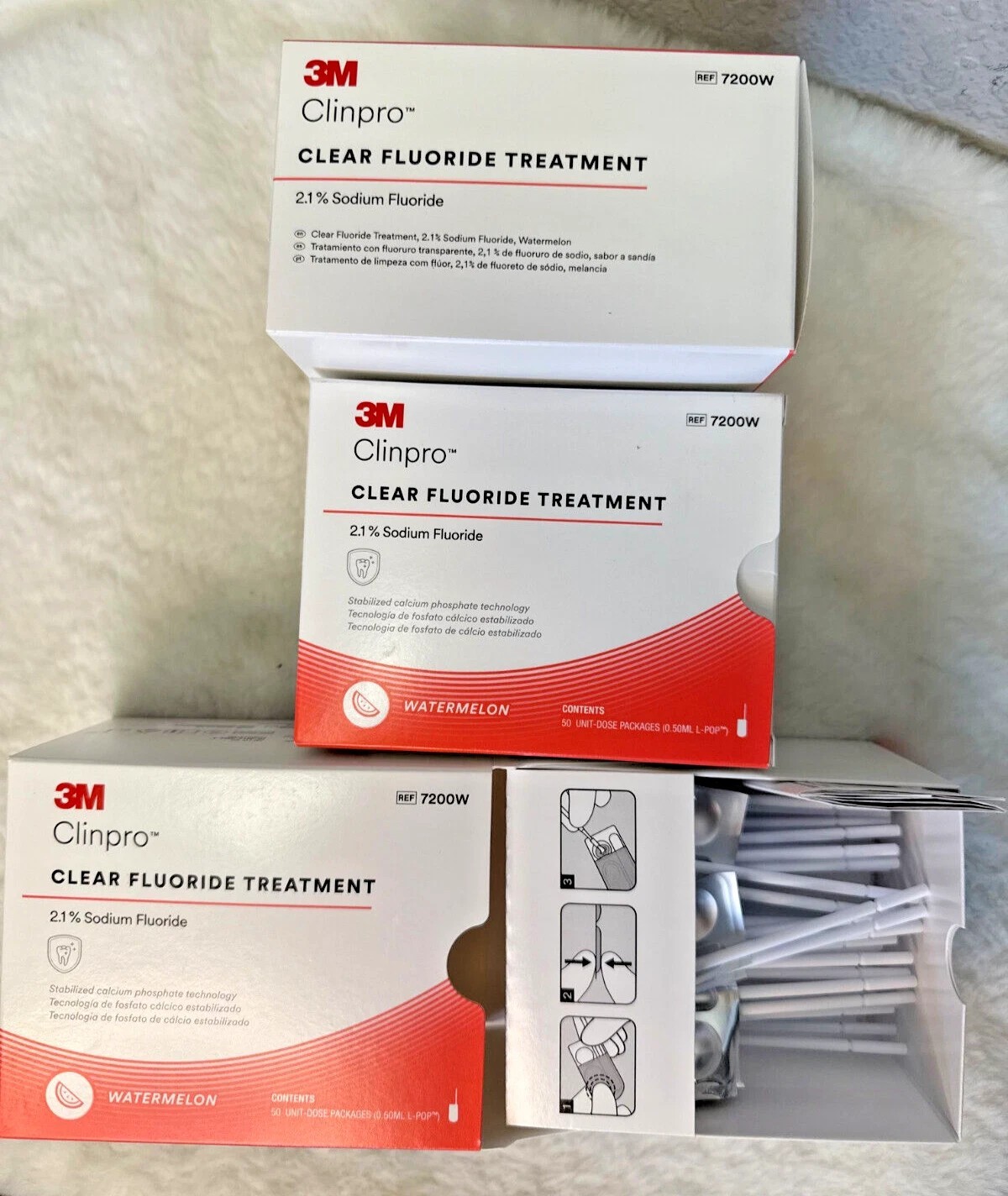 3M ESPE 7200W Clinpro Clear Fluoride Treatment Watermelon 50/Pk 0.5mL