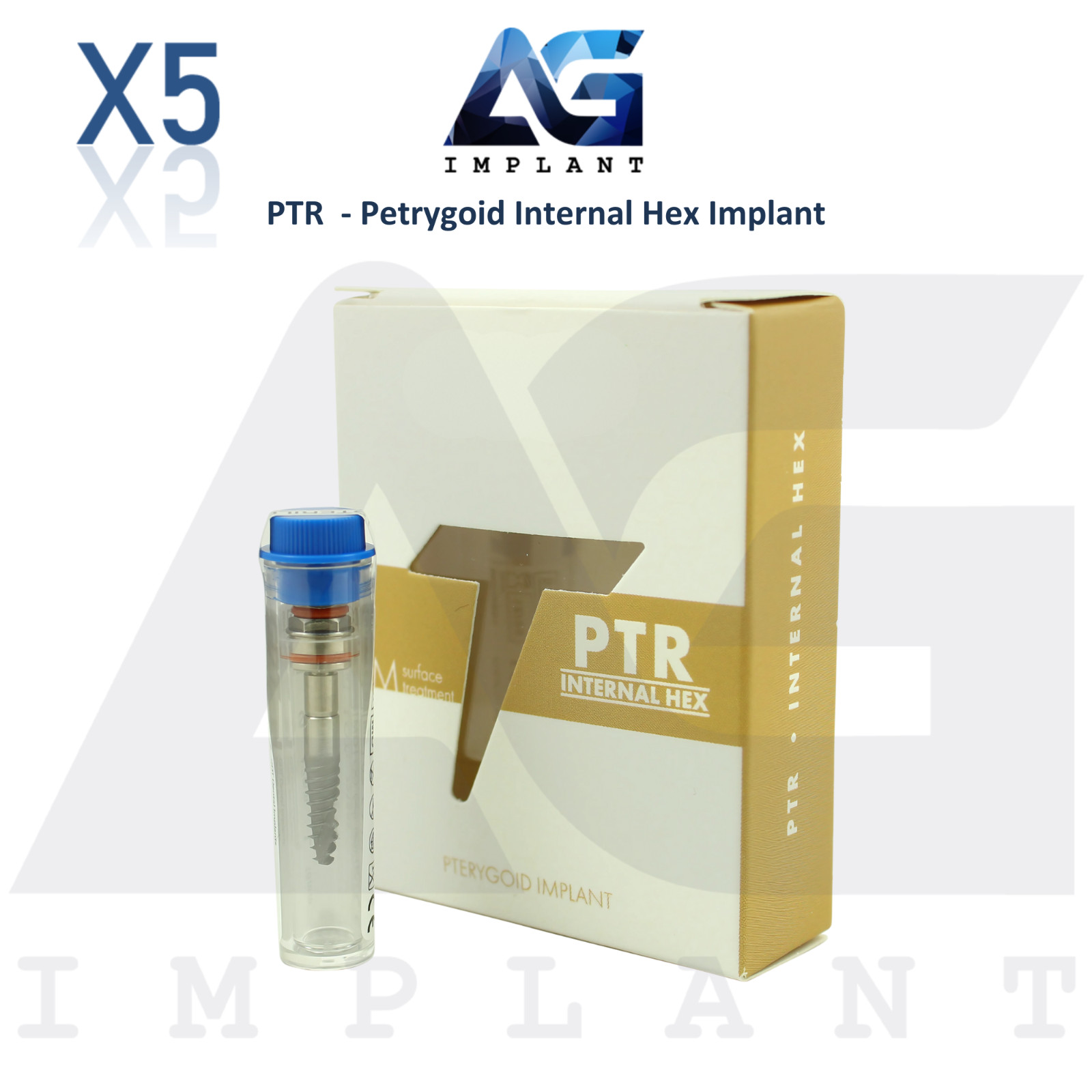 5 PTR – Petrygoid Int Hex Dental Fixture 2.42mm Connection System Ø4.2mm RBM