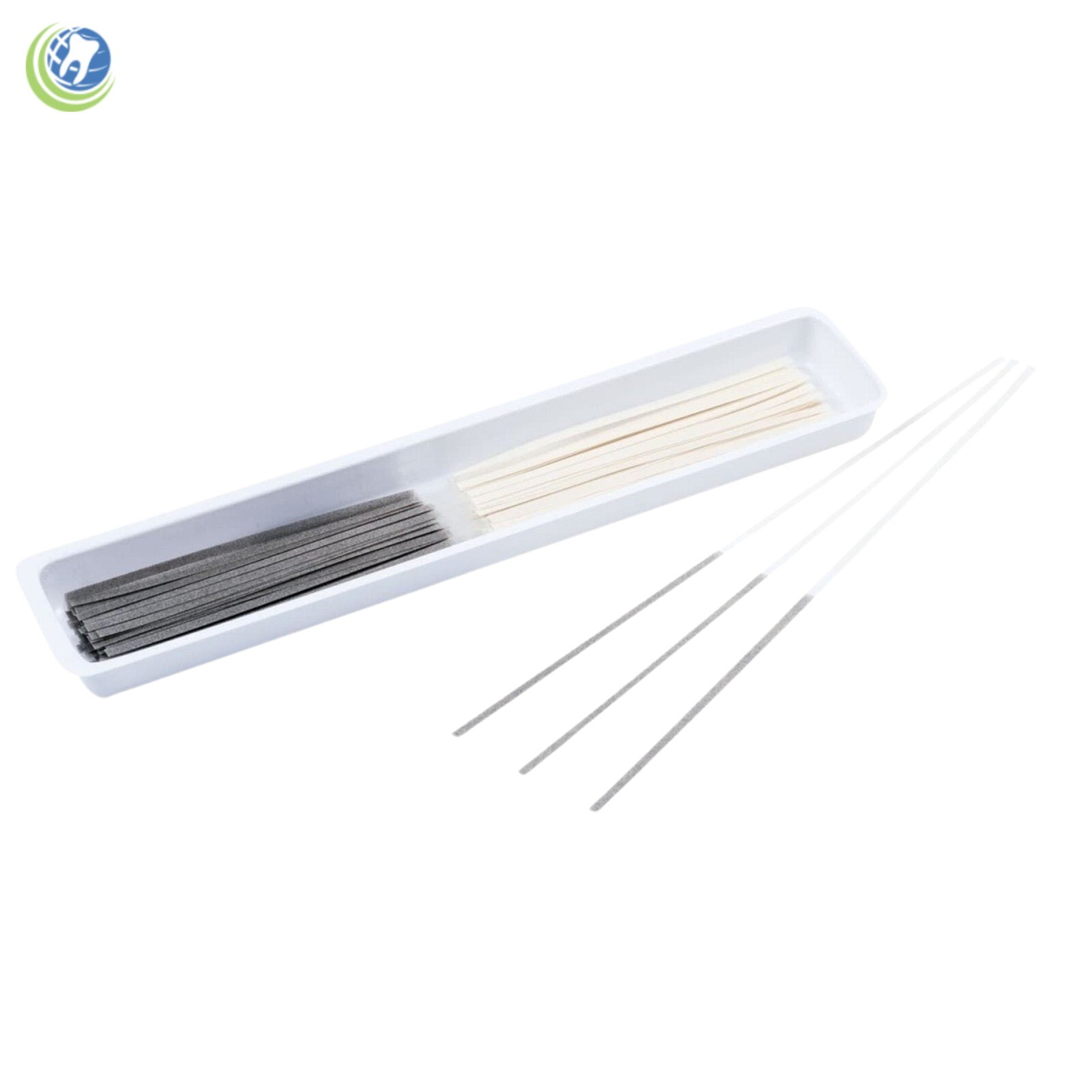 Dental Composite Polishing Strips 4mm Polyester Fine/Medium Grit One-Side 100Box
