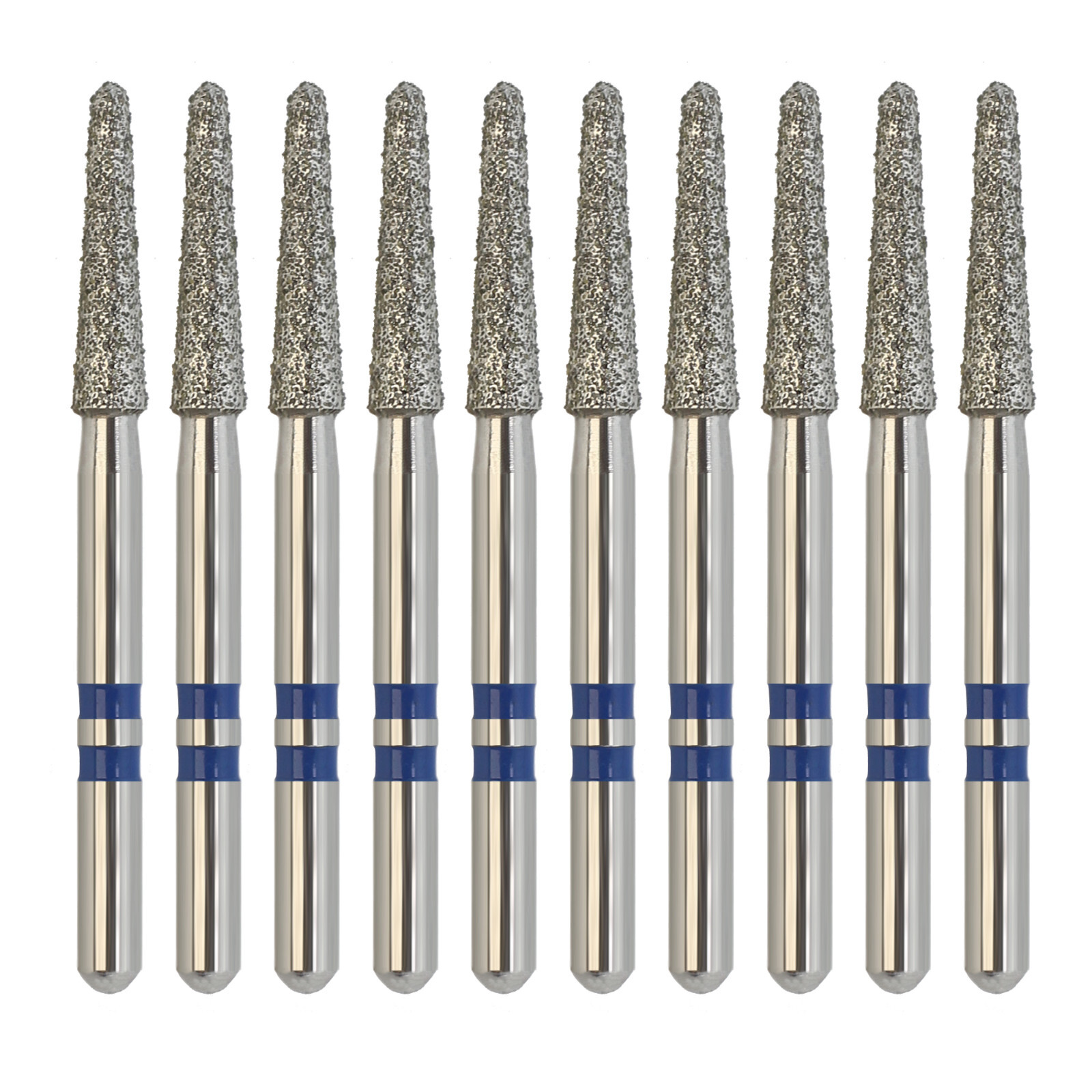 Dental Diamond Burs Round End Taper Zirconia Adjustment FrictionGrip Fine Medium