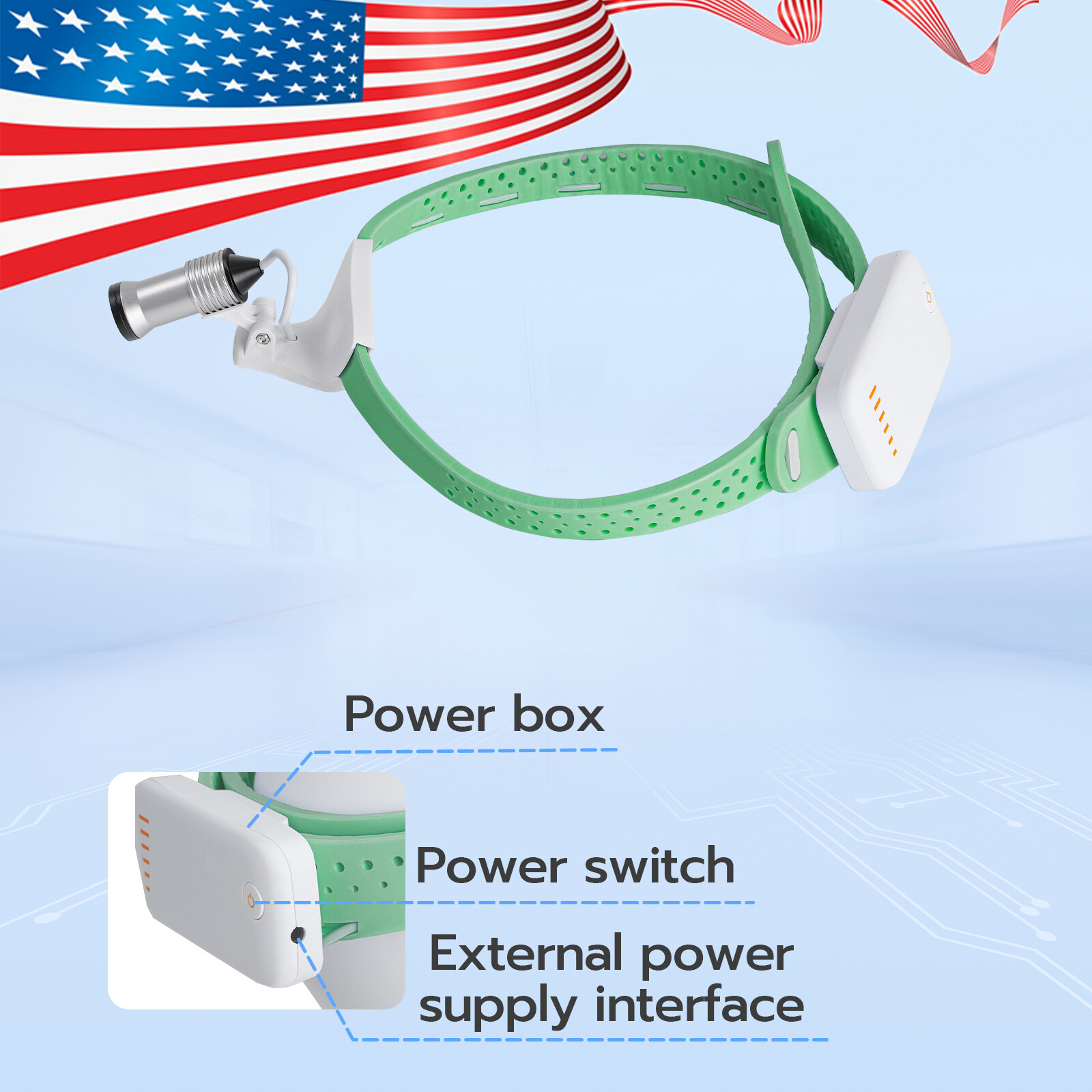 ETERFANT Dental 5W LED Lightweight Silicone Headlamp Surgery Medical Green