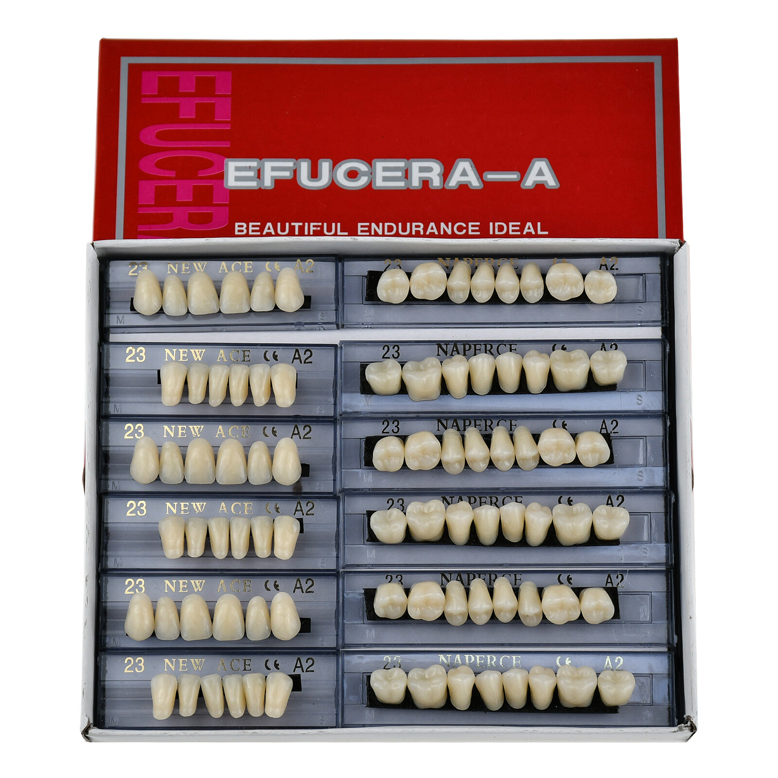 168Pcs/Box Acrylic Resin Denture #23 Dental Upper Lower Shade A2 Teeth Set US