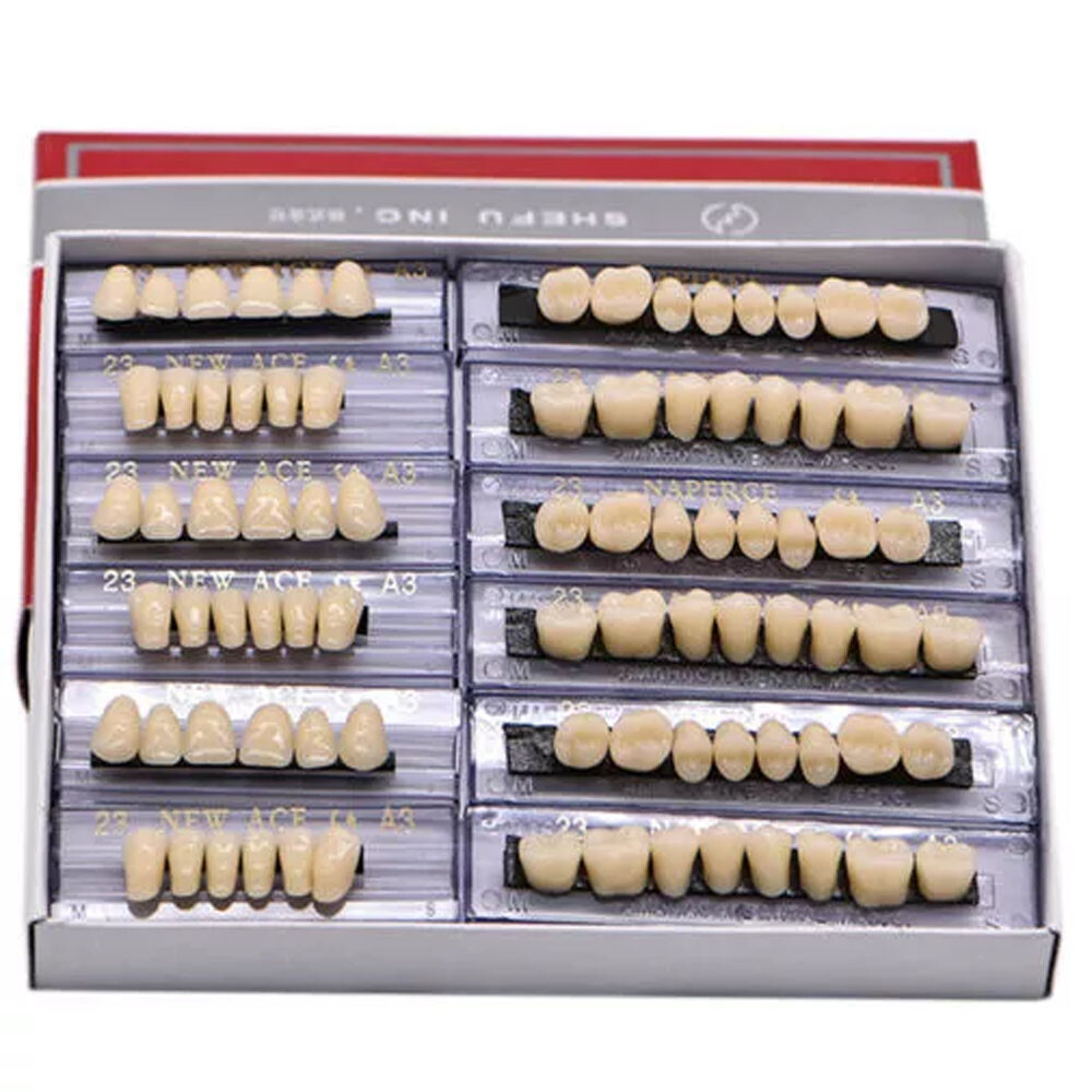 168Pcs Dental Acrylic Resin Denture 23# Shade A3 Full Upper Lower False Teeth US