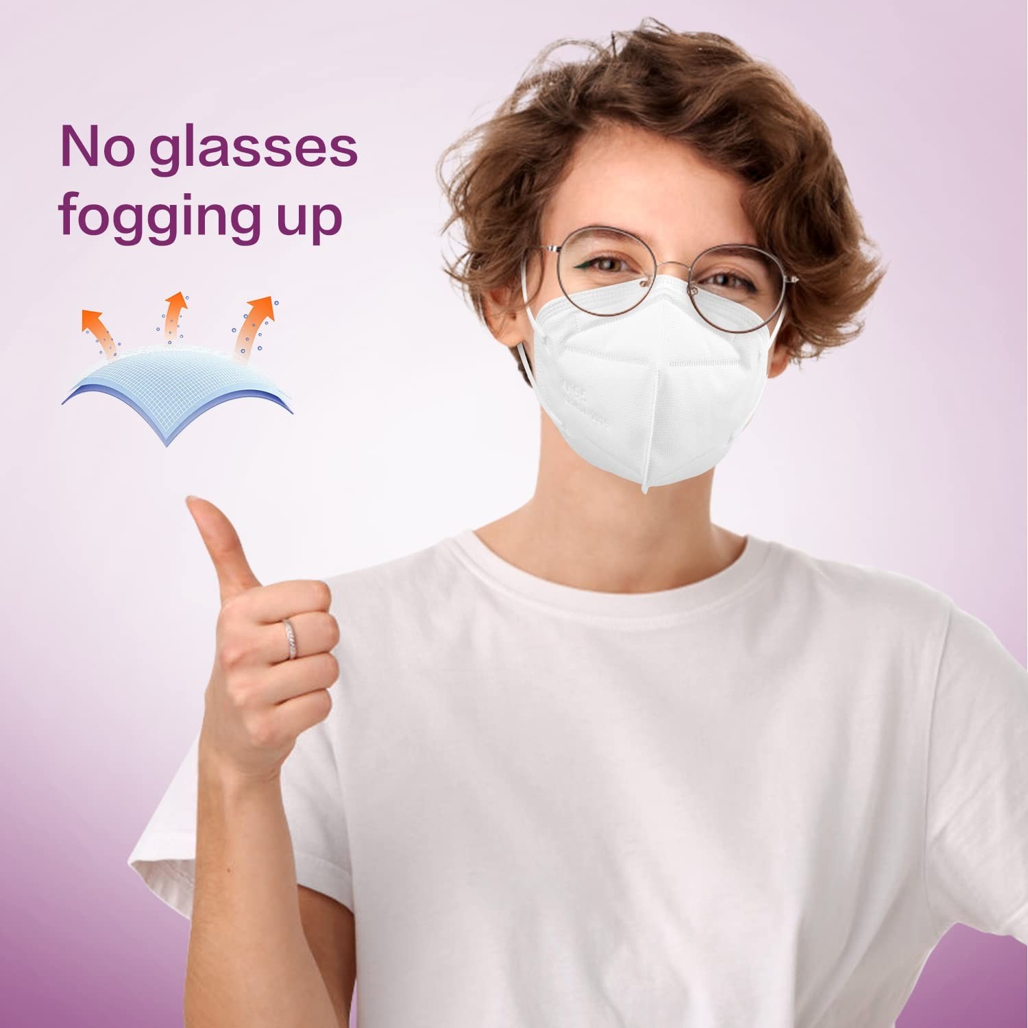 KN95 Face Mask 50 Pack, Disposable Respirator Masks, 5 Layer Design Safety Ma…